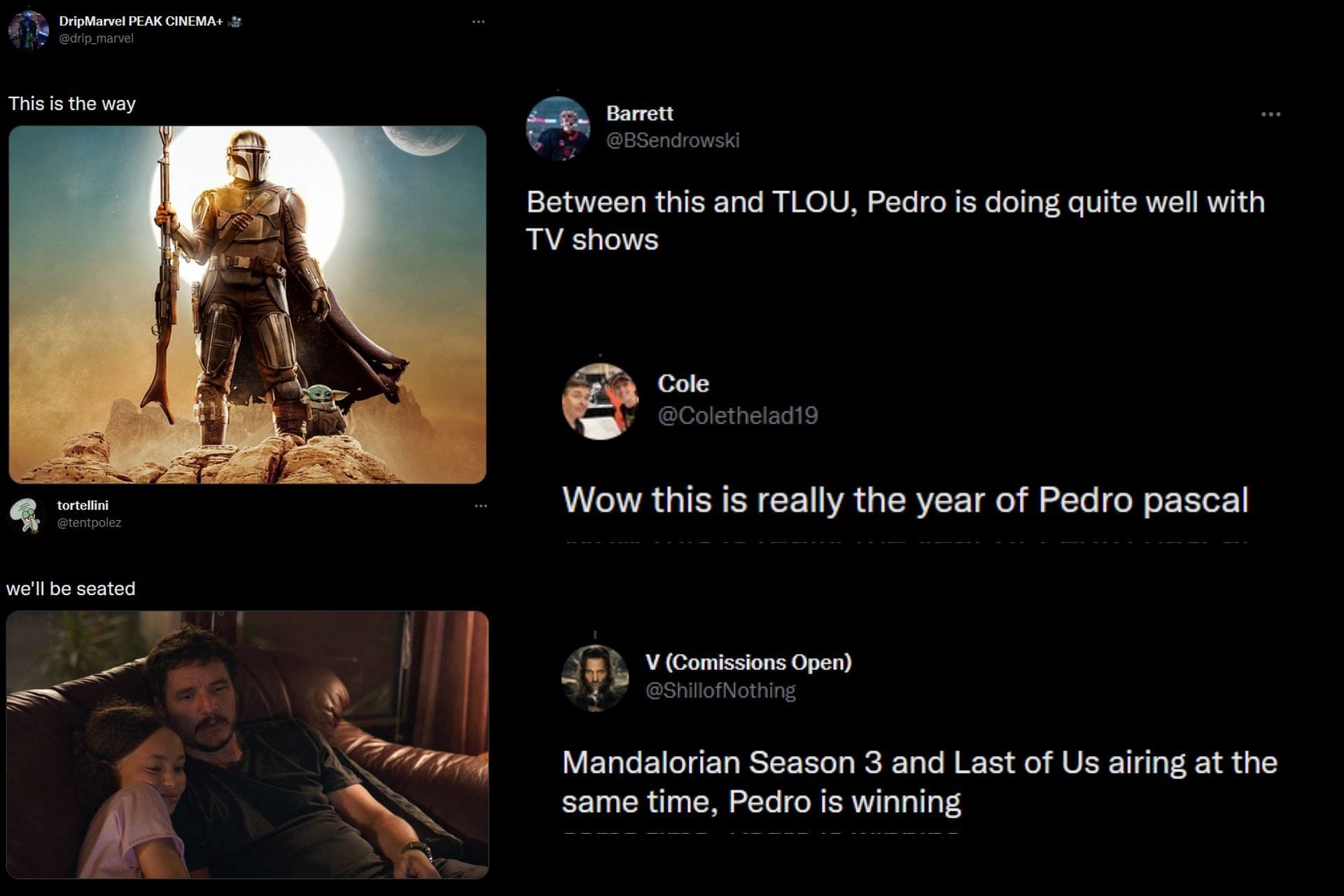 Twitter users react to the news of Pedro Pascal&#039;s next big feature (Image via Twitter)