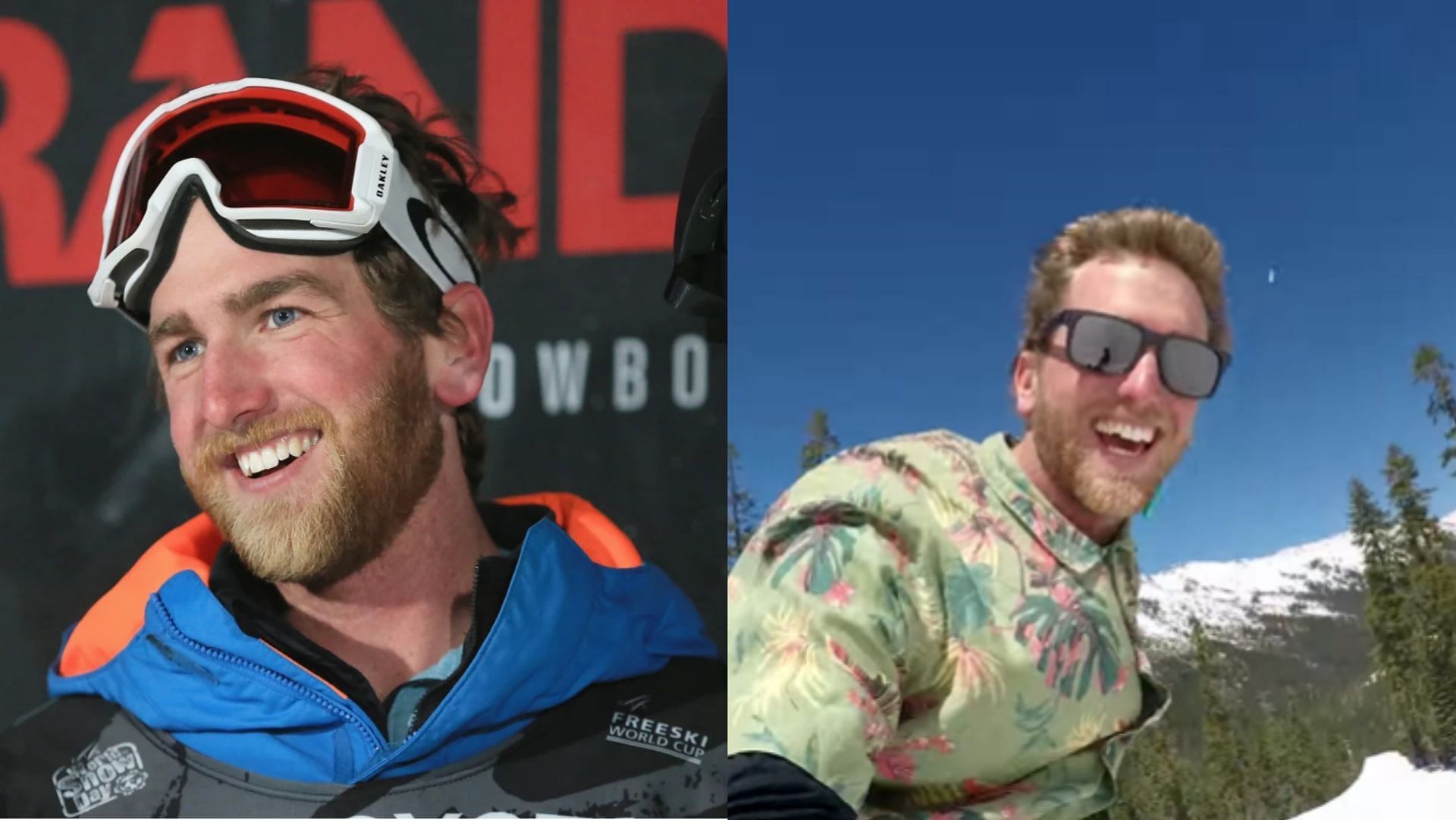Mountain ski racer Kyle Smaine dies in an avalanche in Japan. (Image via Getty Images, YouTube/@Sierra-at-Tahoe)