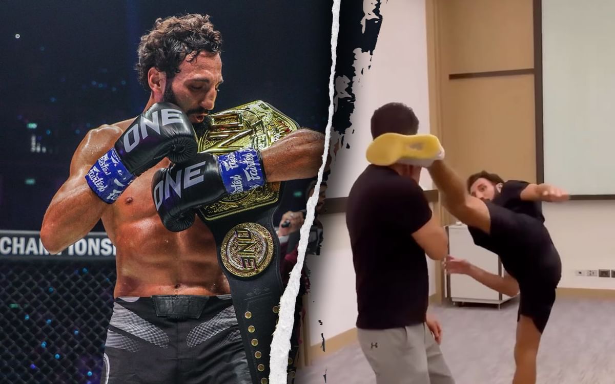 WATCH Chingiz Allazov shows Mitch Chilson how to throw a question mark