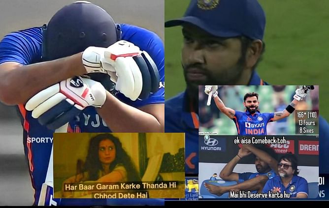 Top 10 Rohit Sharma memes after he failed to convert his start yet again in 3rd ODI vs Sri Lanka