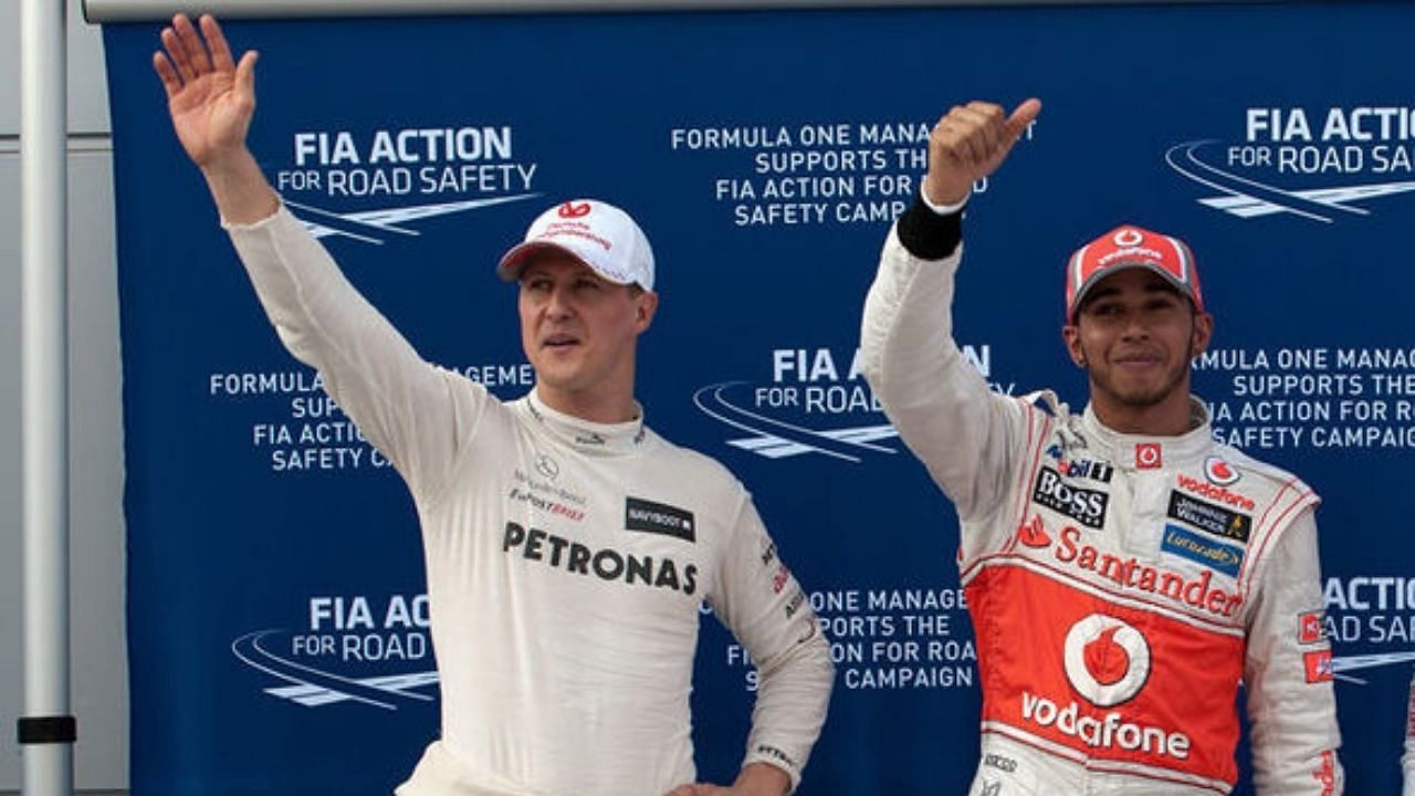 Lewis Hamilton and Michael Schumacher are tied at 7 career F1 titles