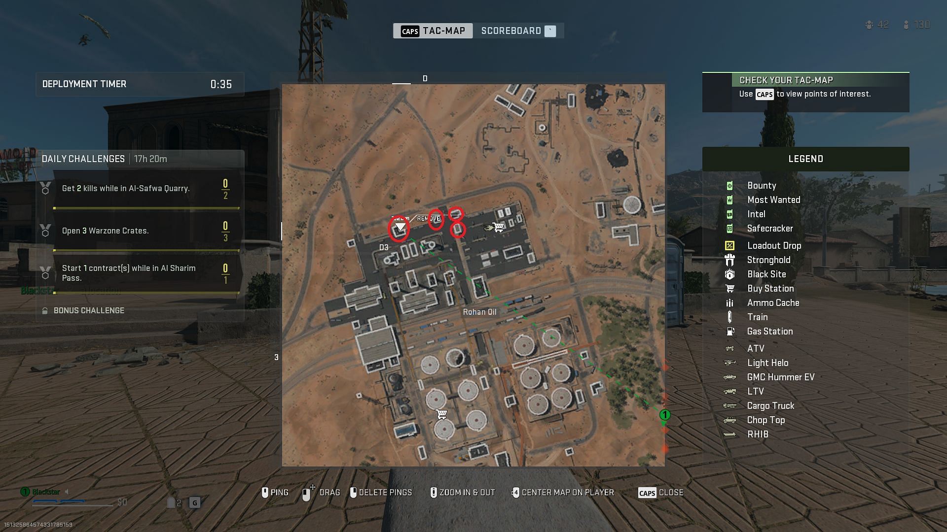 Potential locations for Black Mous Intel in Warzone 2&#039;s DMZ (Image via Activision)