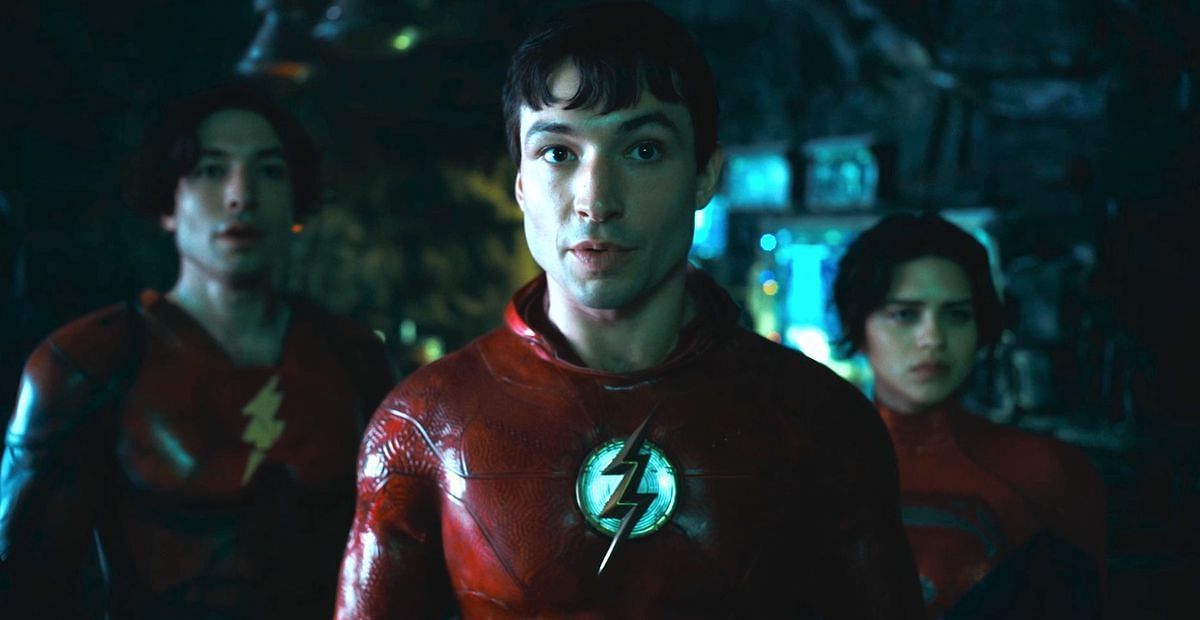 Join Ezra Miller as Barry Allen on a journey through the multiverse in the highly-anticipated film &#039;The Flash&#039; (Images via DC)