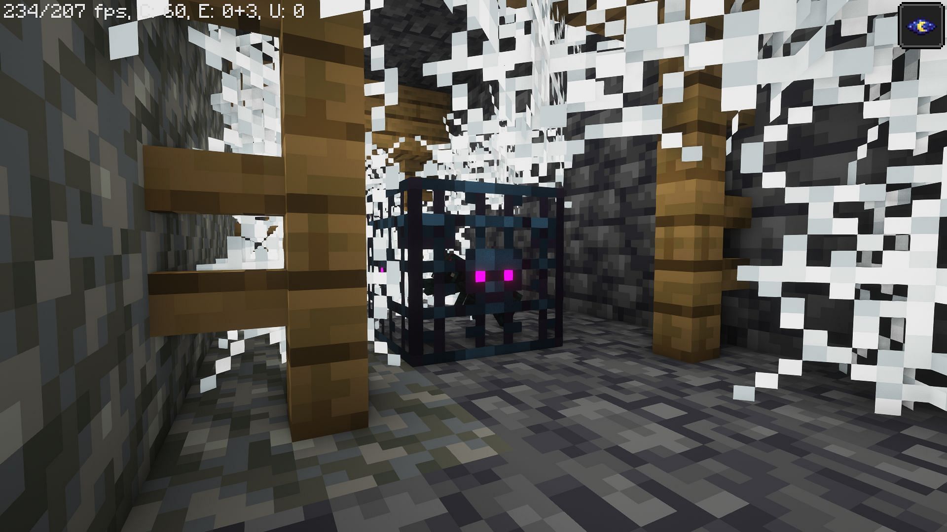 A cave spider spawner in Minecraft (Image via Mojang)