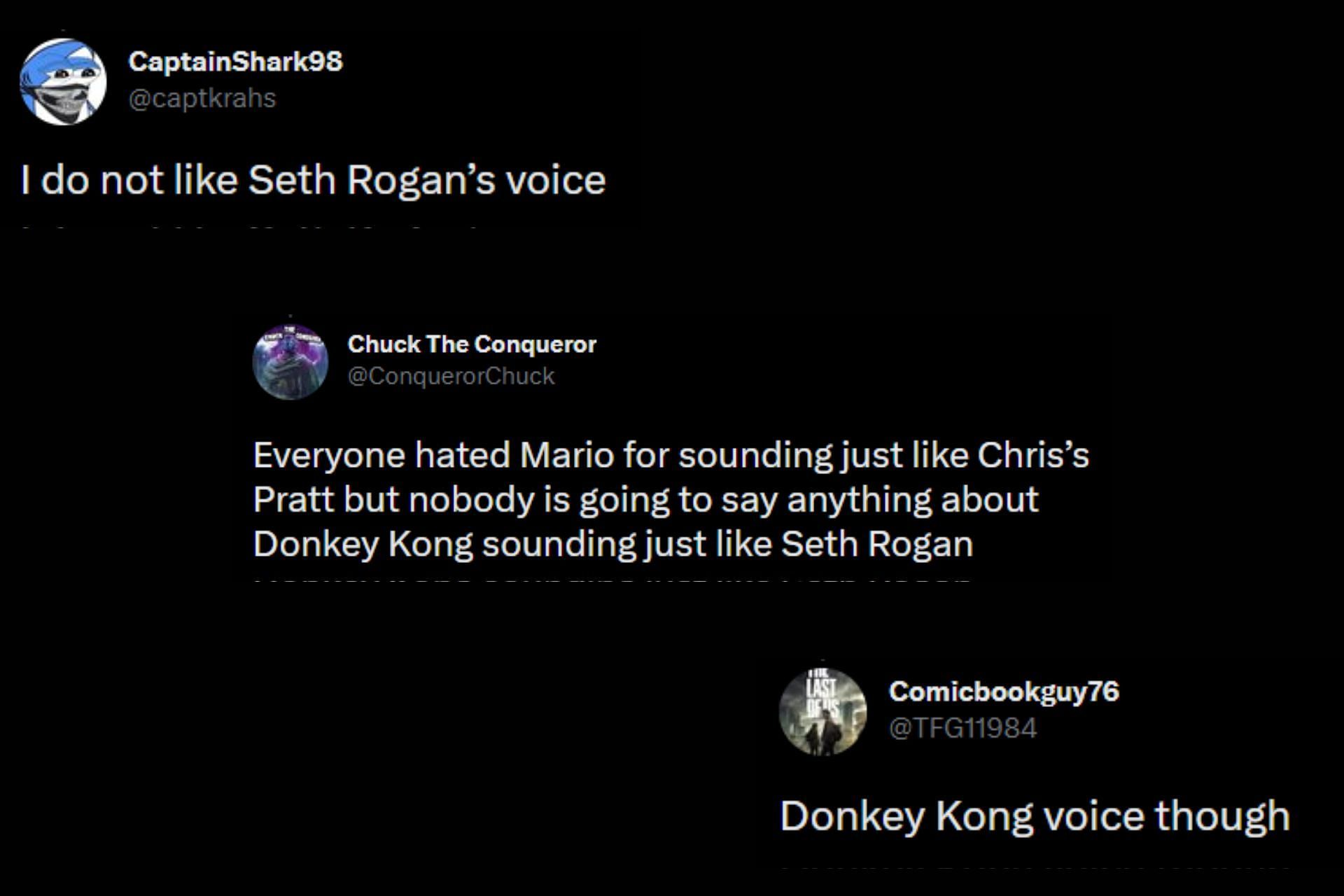 Fans reacting to Seth Rogen&#039;s voice acting. (Photo via Twitter/Sportskeeda)