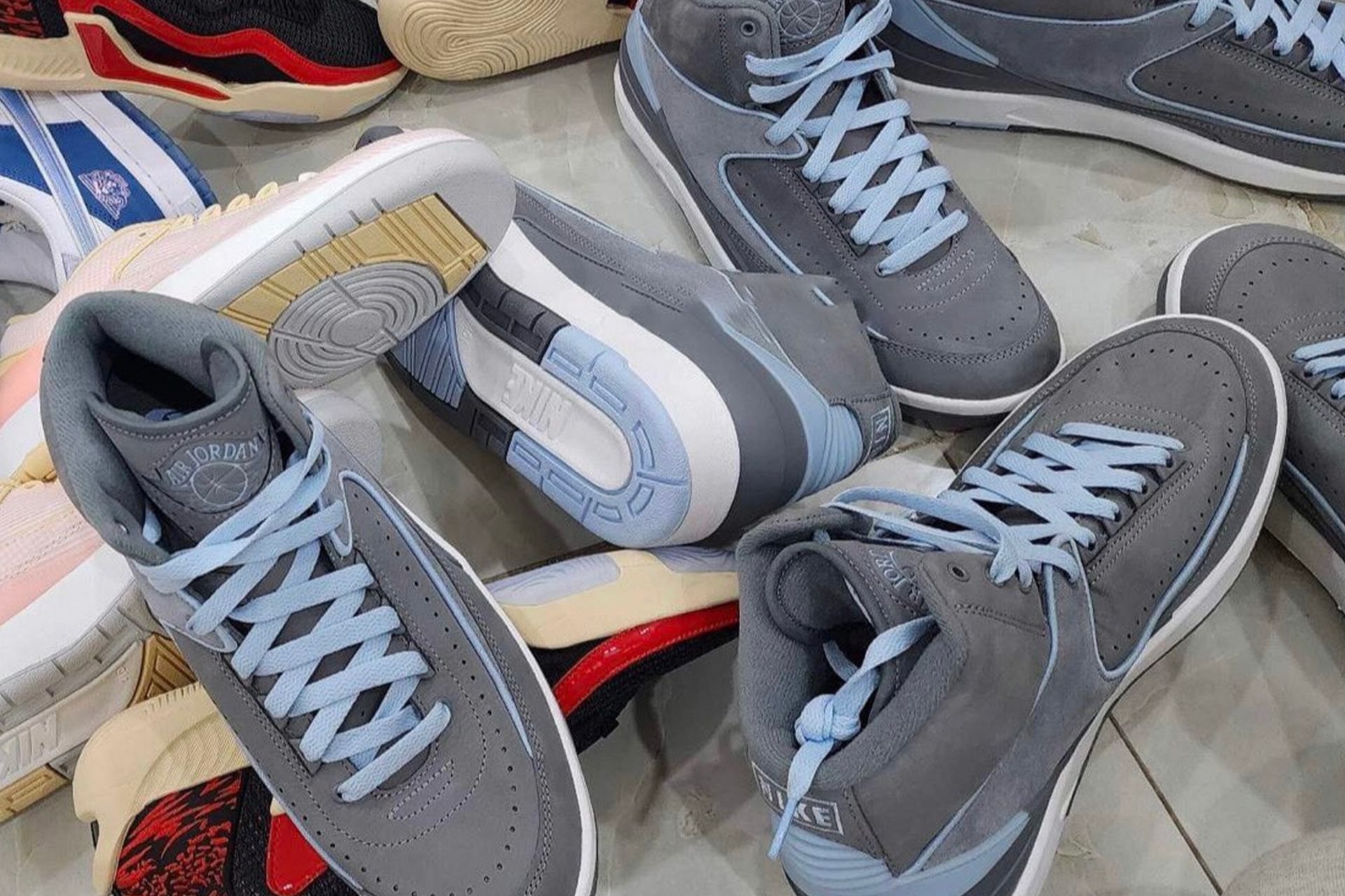 The upcoming Nike Air Jordan 2 Retro &quot;Cool Grey&quot; sneakers will be launched in women&#039;s sizes (Image via @bigbucciband / Twitter)