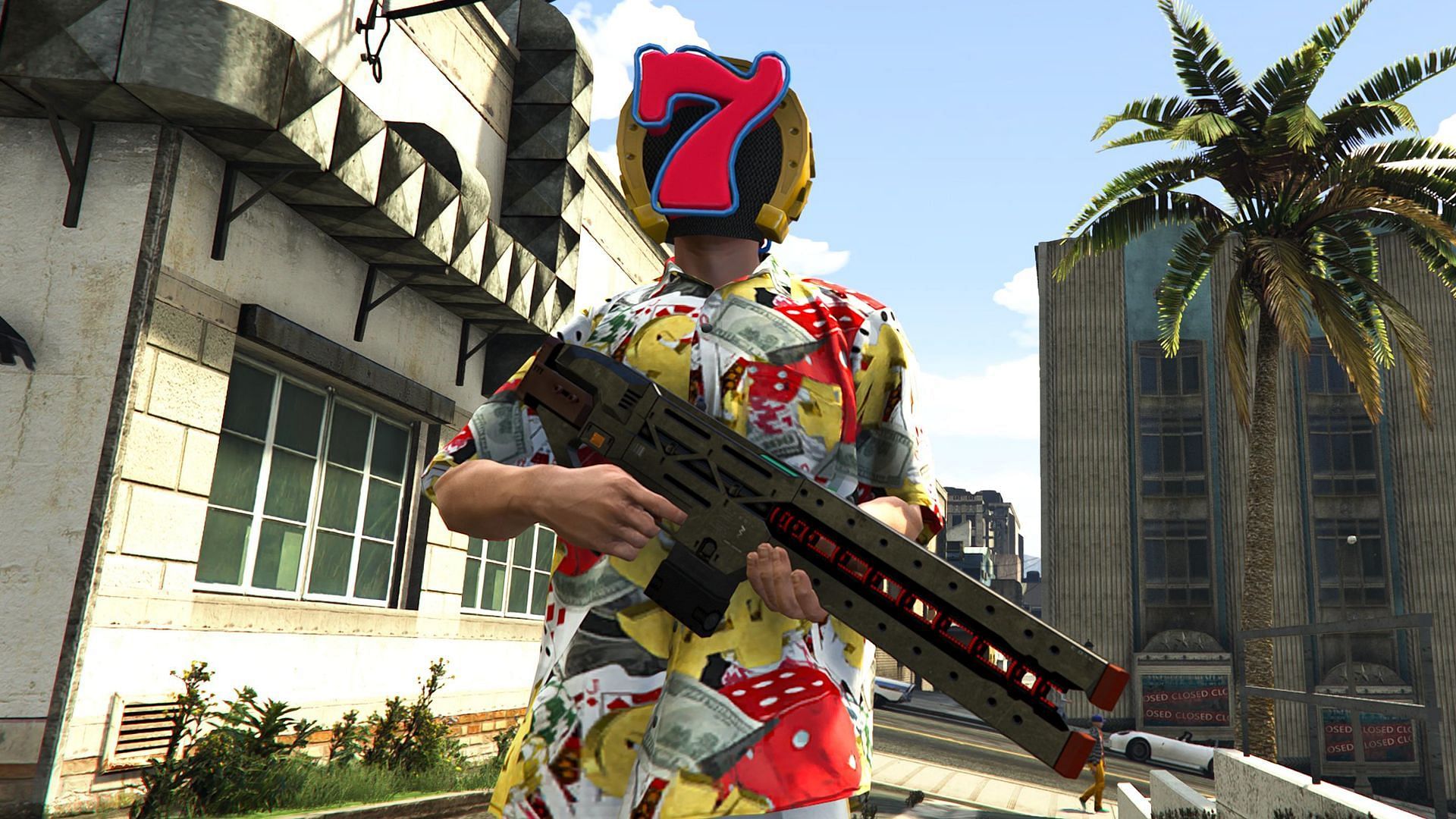 An example of a player holding this weapon