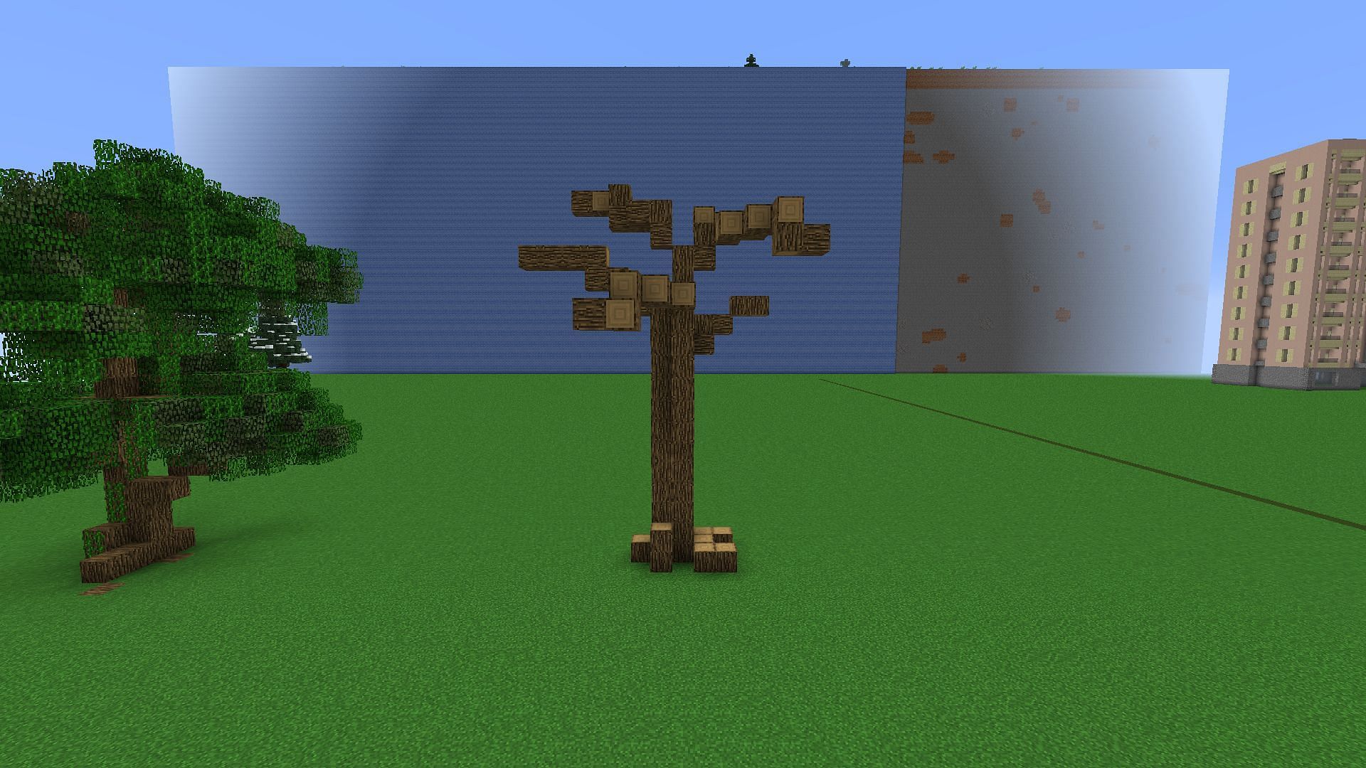 Dead trees can save beginners the hassle of placing leaf blocks (Image via MrWizz/Planet Minecraft)