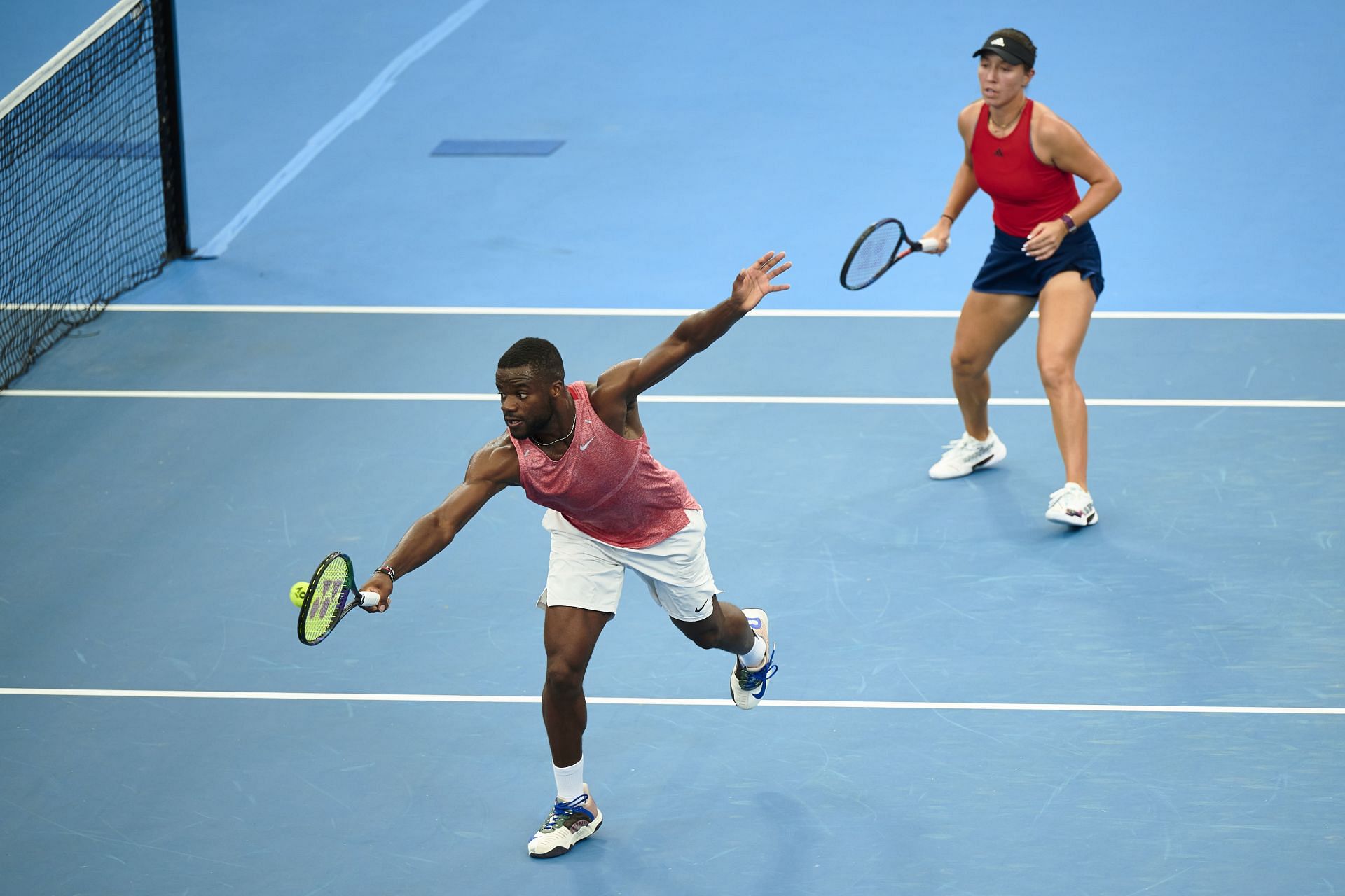 Frances Tiafoe and Jessica Pegula during their mixed-doubles encounter at 2023 United Cup
