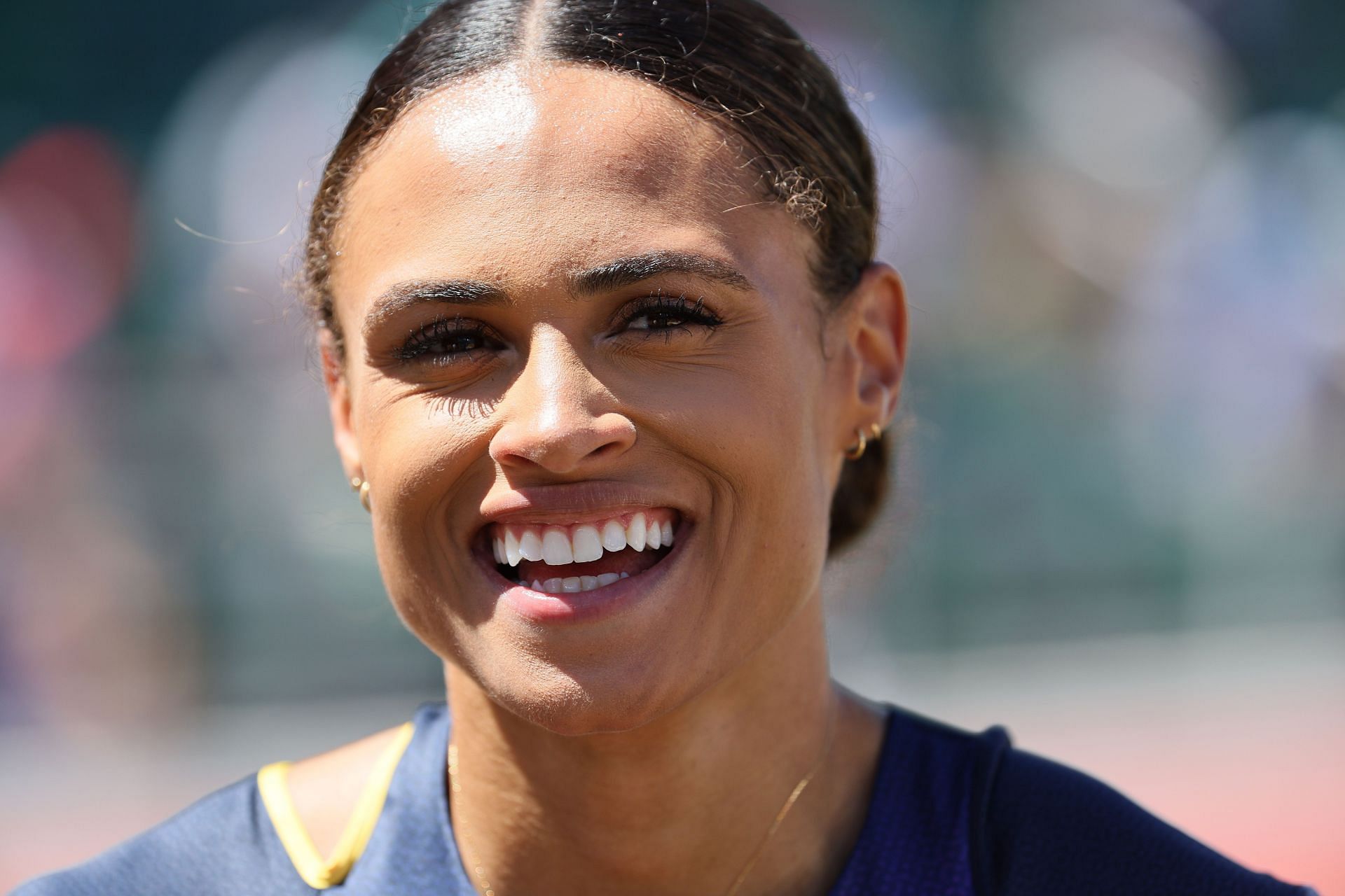Sydney McLaughlin sets a world record in the final of the Women 400 Meter Hurdles during the 2022 USATF Outdoor Championships at Hayward Field on June 25, 2022 in Eugene, Oregon. (Photo by Andy Lyons/Getty Images)