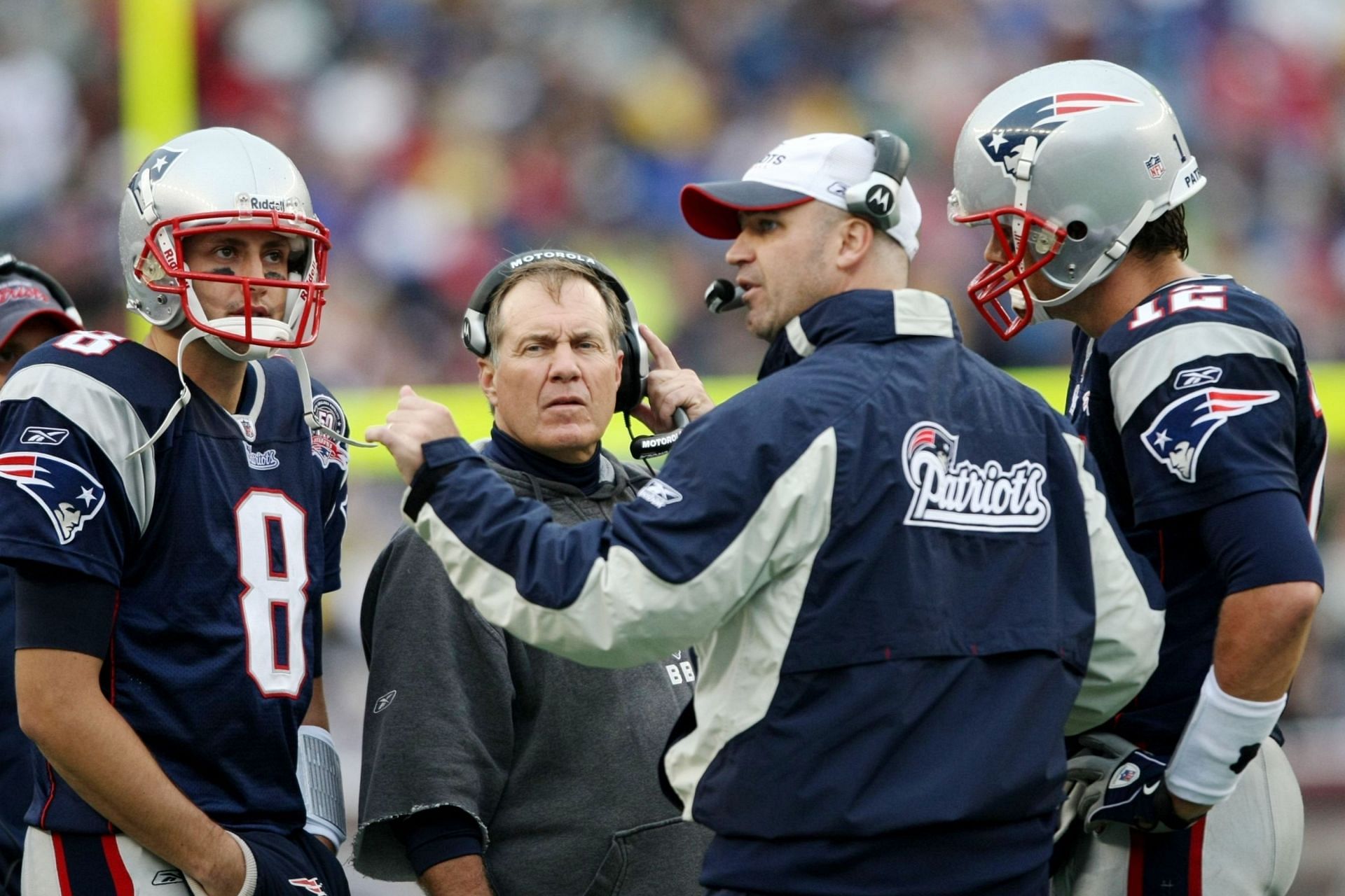 Bill O&#039;Brien, right, and Tom Brady with the New England Patriots