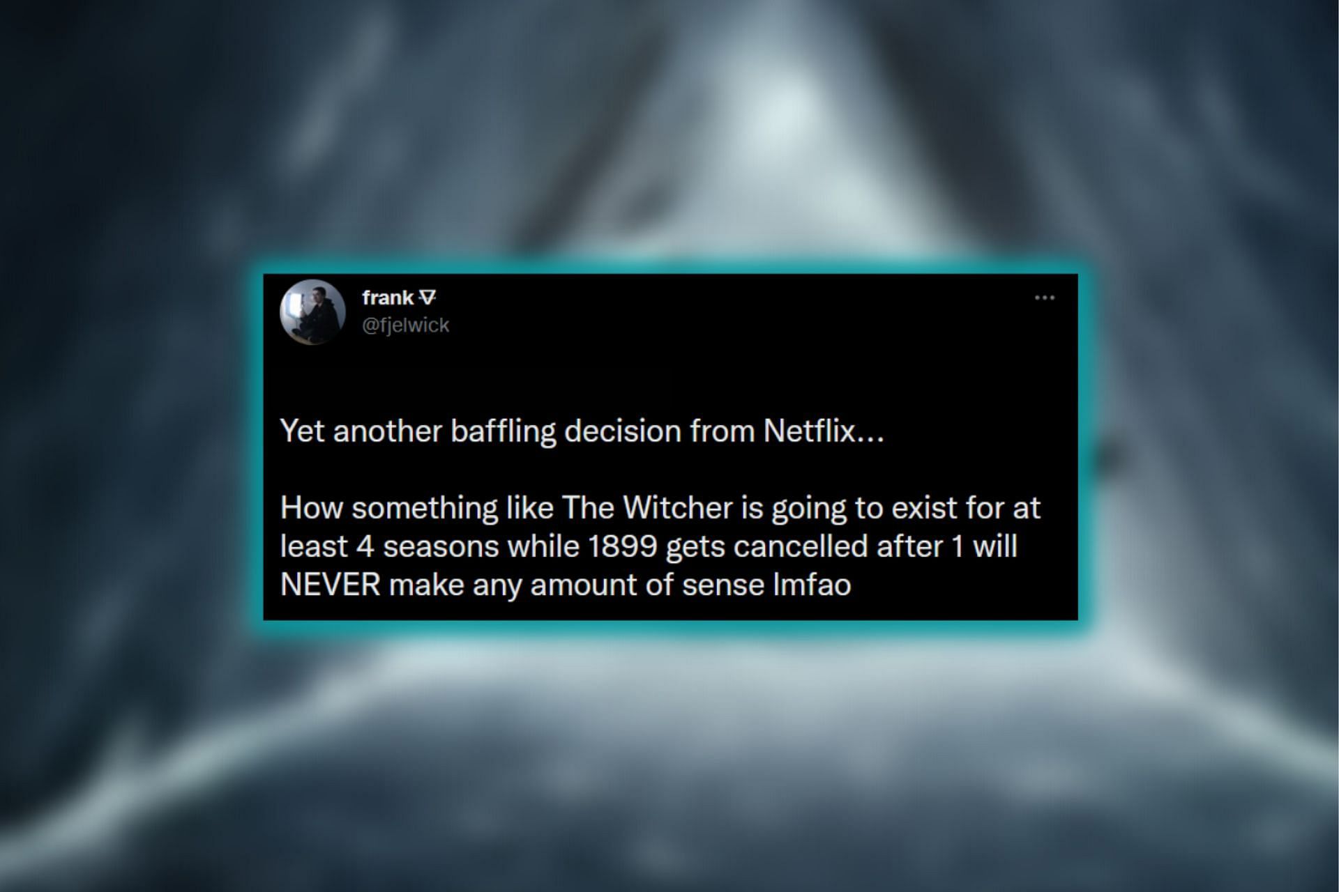 A fan's reaction to 1899 getting canceled by Netflix (Image via Twitter/Sportskeeda)