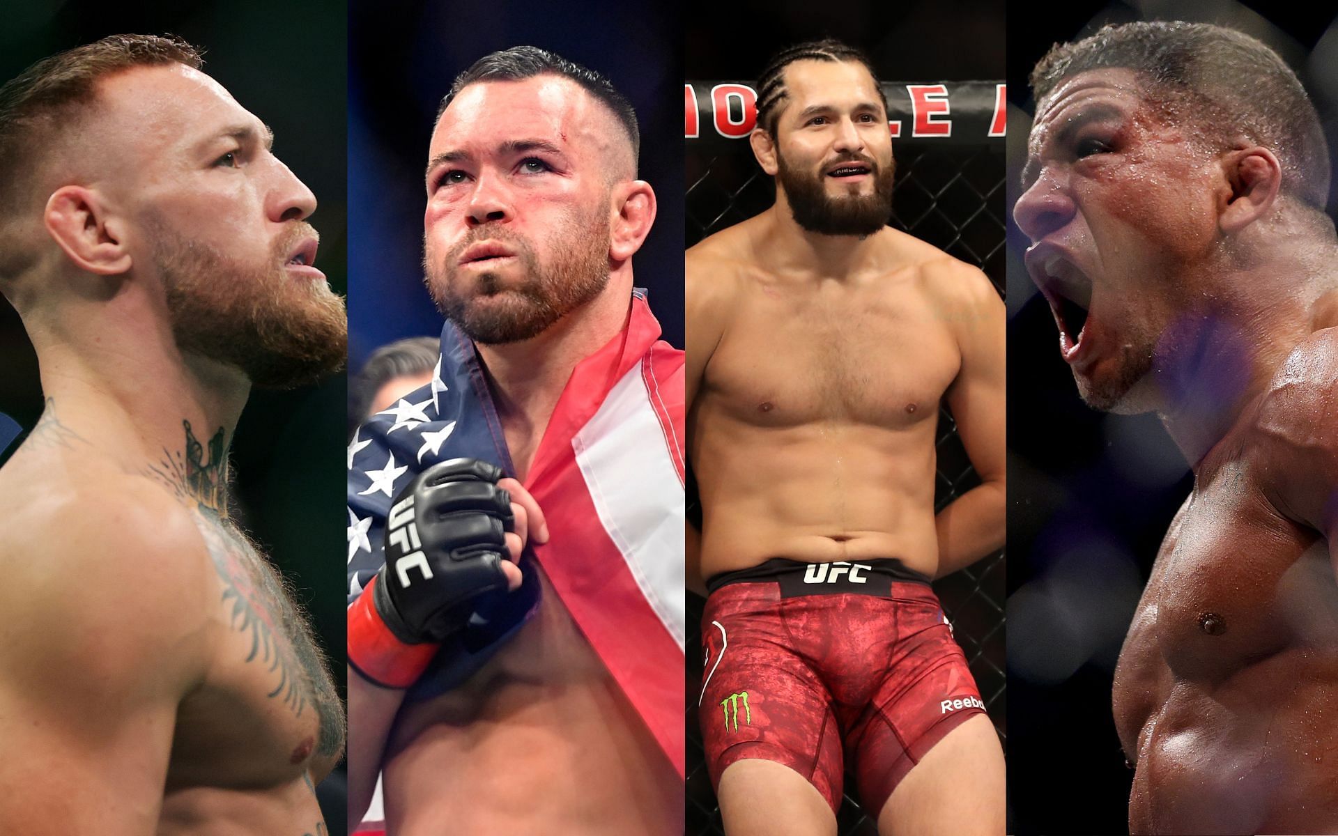 Conor McGregor (far left), Colby Covington (left), Jorge Masvidal (right), Gilbert Burns (far right) 