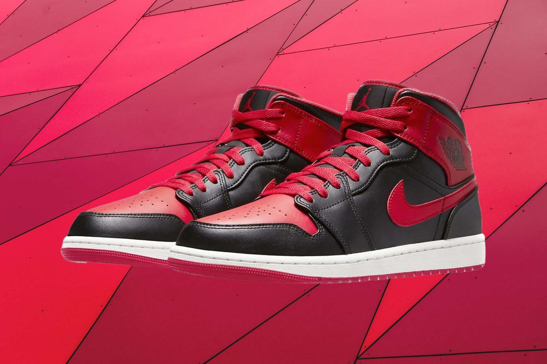 Air Jordan 1 Mid Alternate Bred shoes (Image via Nike)