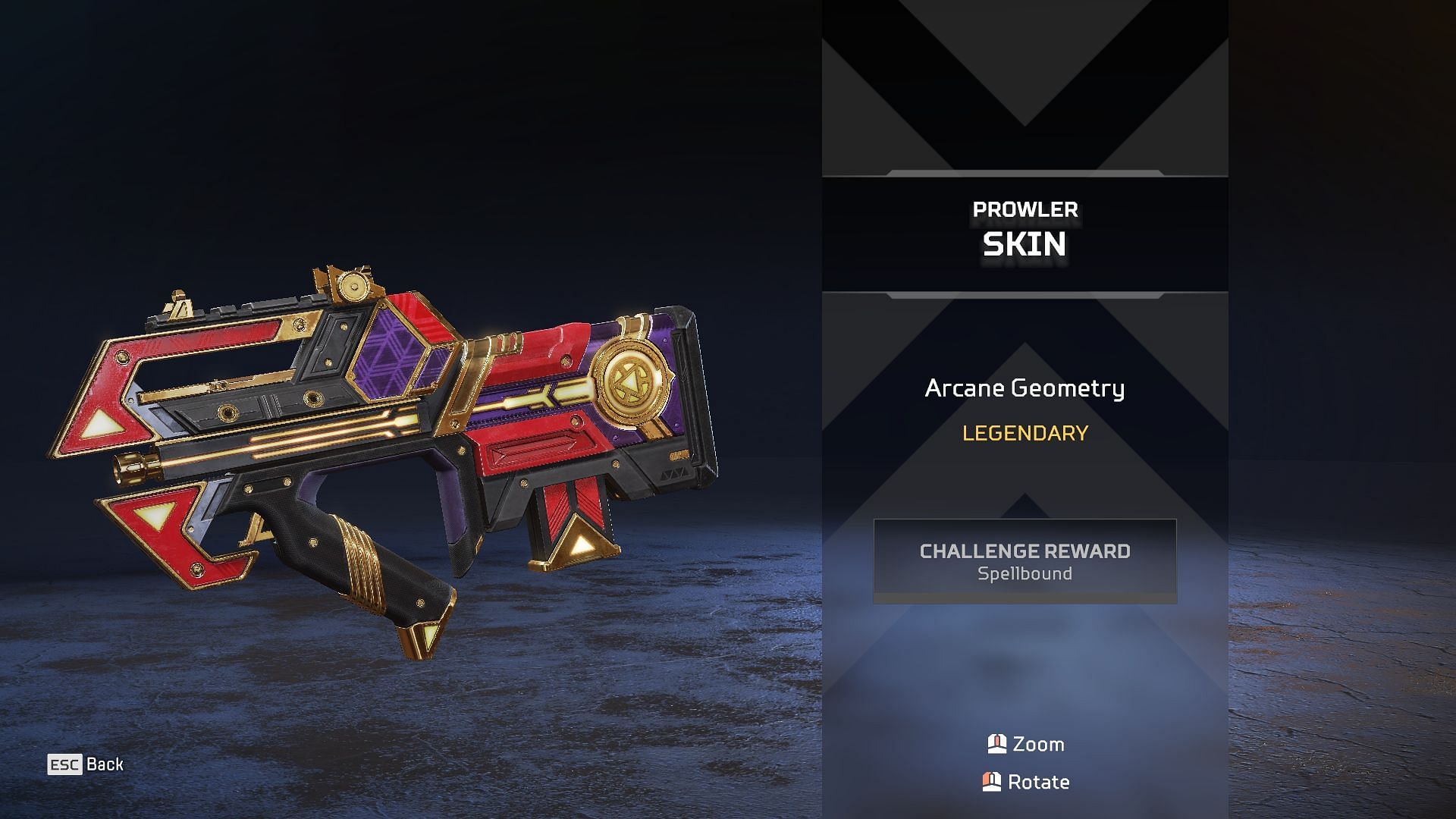 The Arcane Geometry weapon skin for the Prowler (Image via EA)