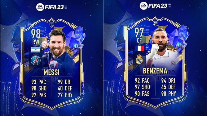 FIFA 23 TOTY leak reportedly discloses official stats of Messi and Benzema's cards