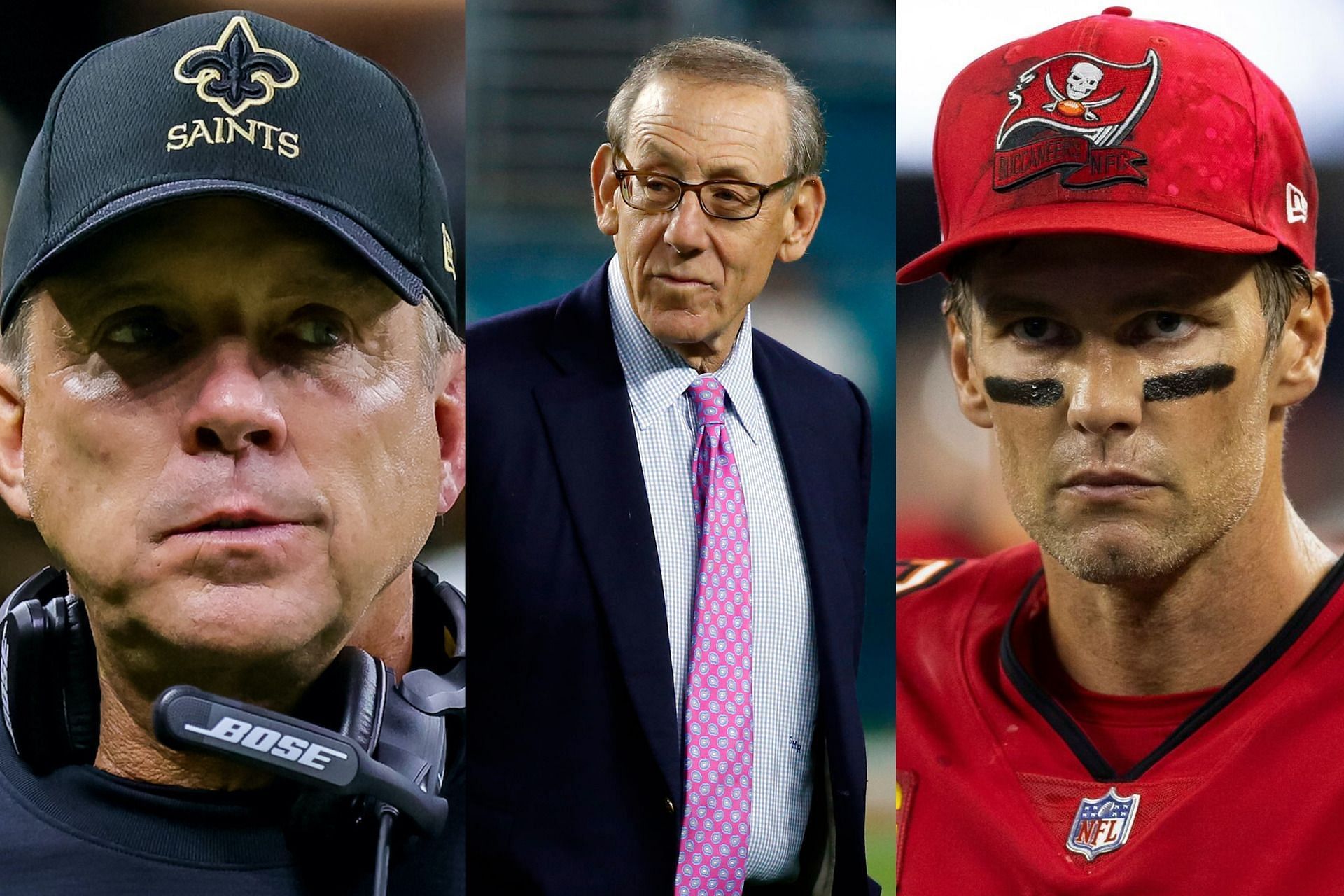 Sean Payton, Stephen M. Ross and Tom Brady