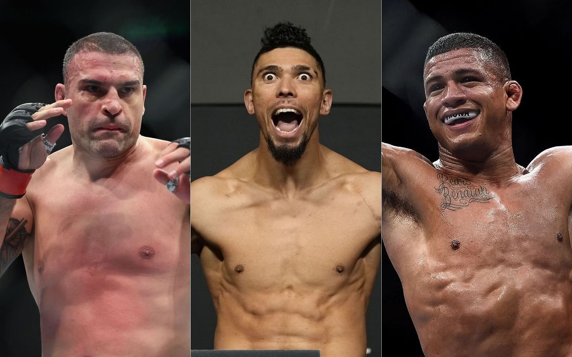 Shogun Rua (left), Johnny Walker (centre), Gilbert Burns (right)