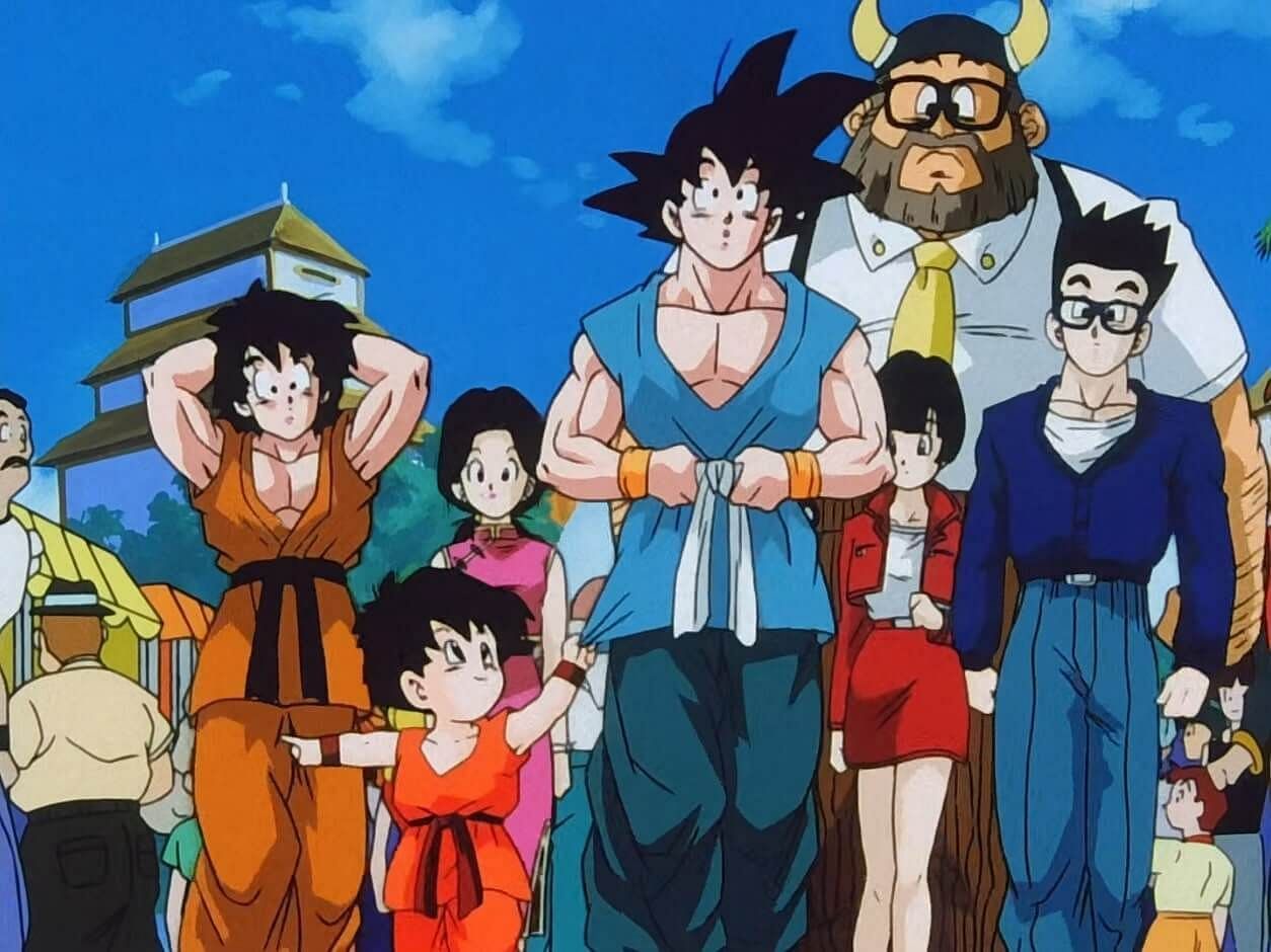 Goku along with his family and friends (Image via Toei Animation)