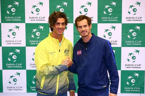 Thanasi Kokkinakis (L) and Andy Murray