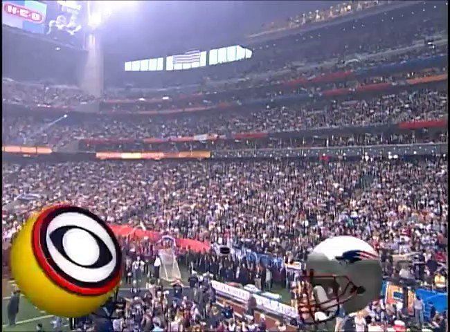 Fans enjoy pregame entertainment at Super Bowl XXXVIII on February 1, 2004,  at Reliant Stadium in Houston. The Carolina Panthers are playing New  England Patriots in the game. (UPI Photo/Ian Halperin Stock