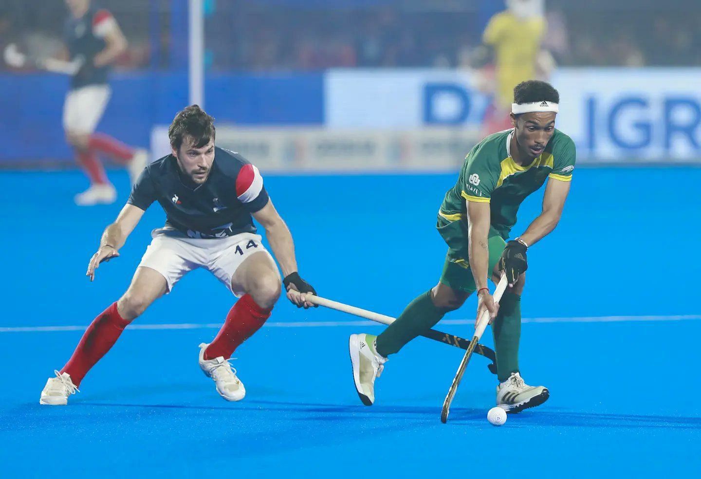 France and South Africa teams in action in an earlier match (Image Courtesy: Twitter/Hockey India)