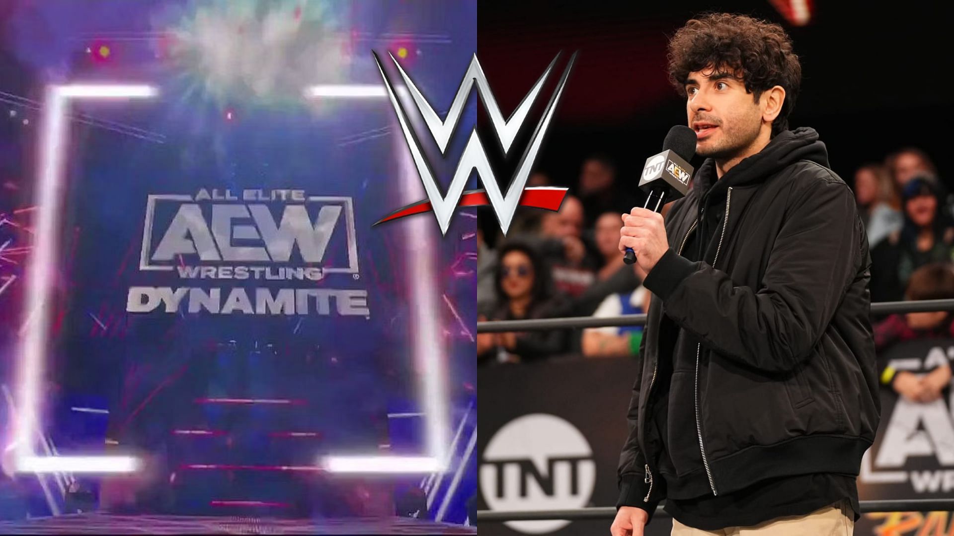 New Dynamite design (left), Tony Khan (right)