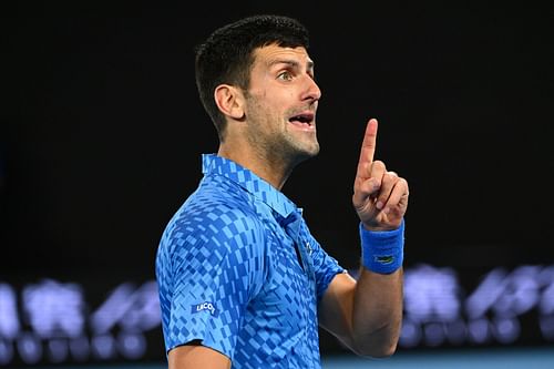 Novak Djokovic at the 2023 Australian Open