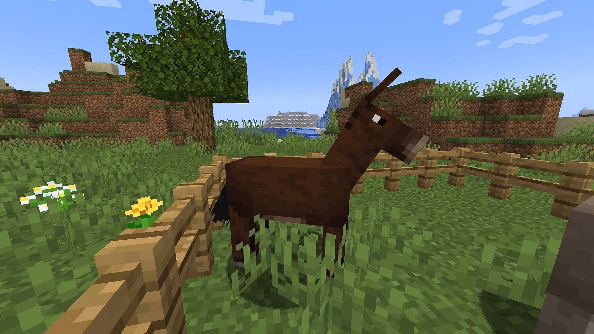 Mule in Minecraft (Image via Mojang)