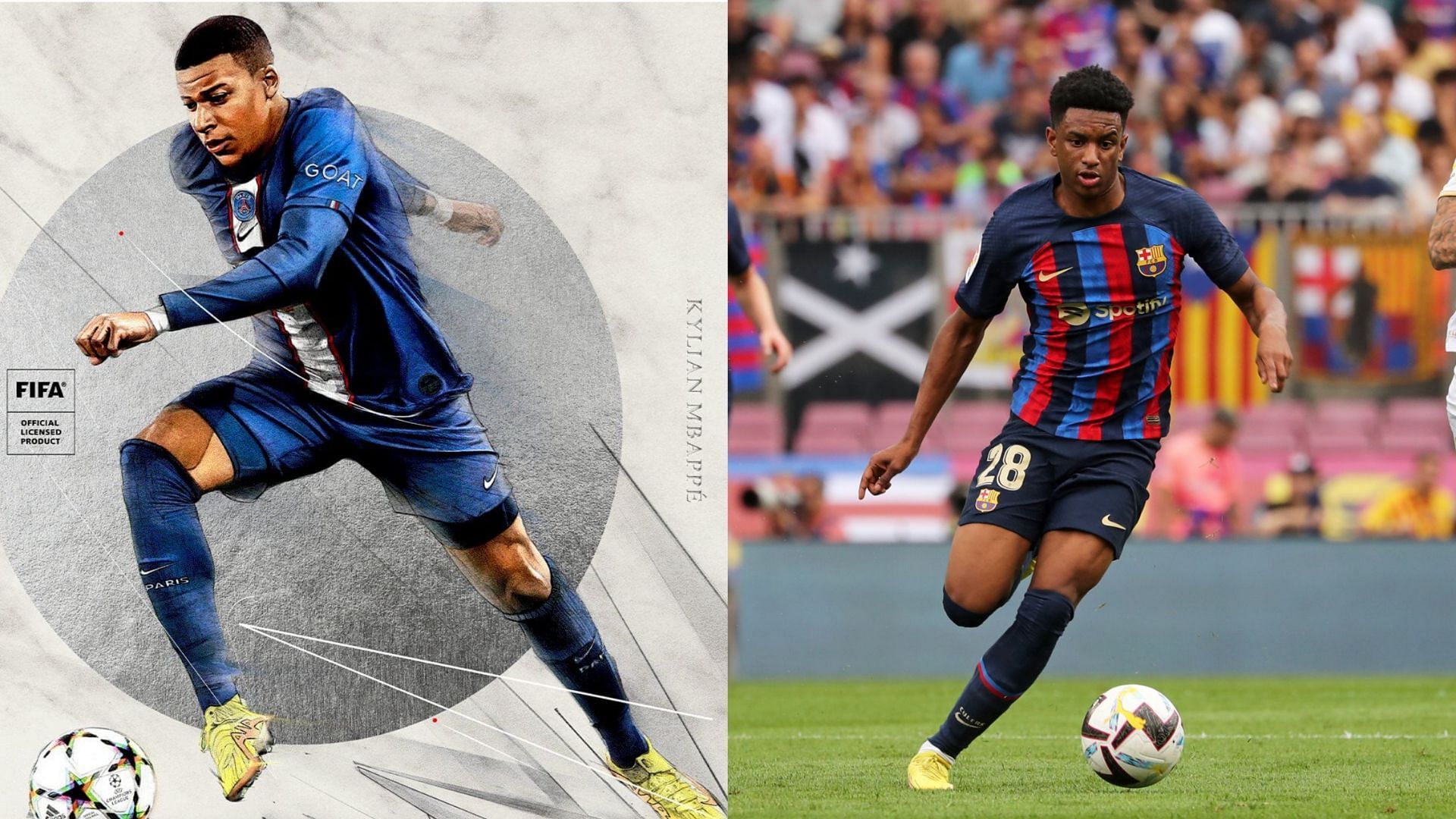 Balde is one of the brighter youngsters in the game (Images via EA Sports, Marca)