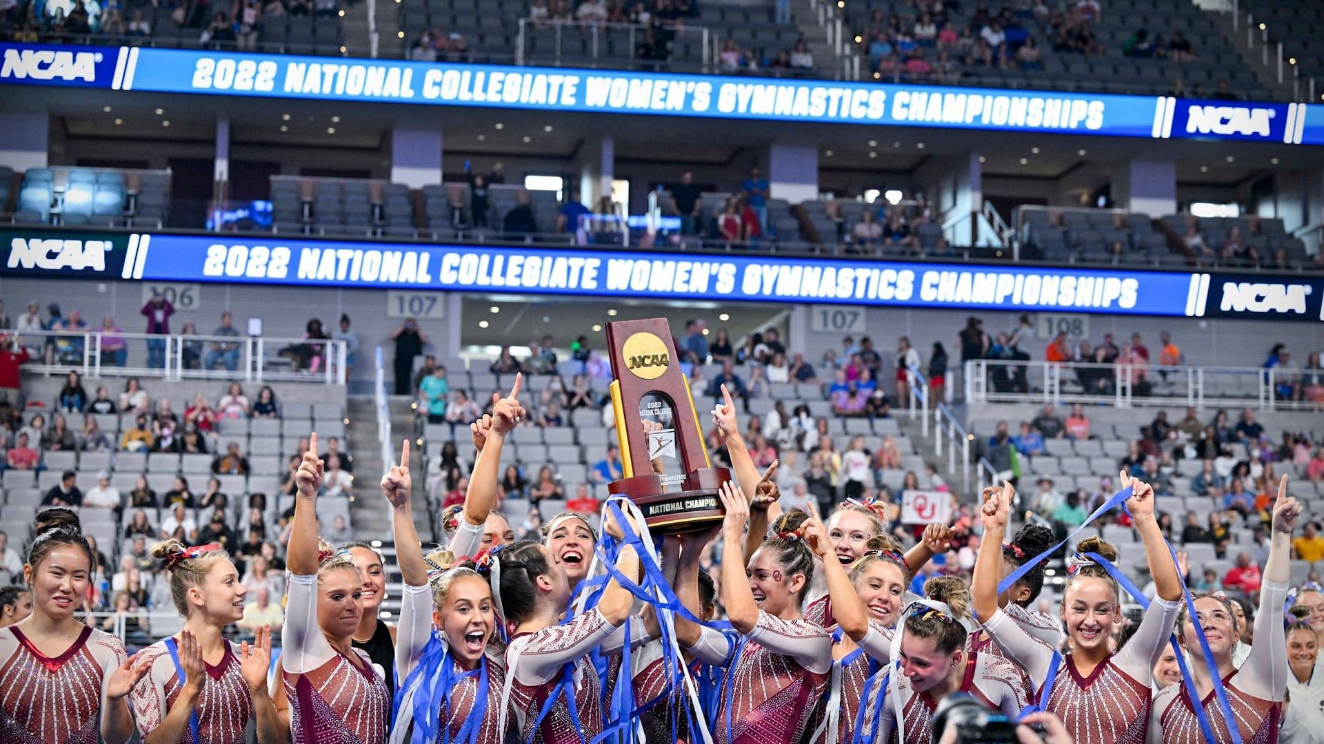 The Gymnasts of the University of Oklahoma after their victory