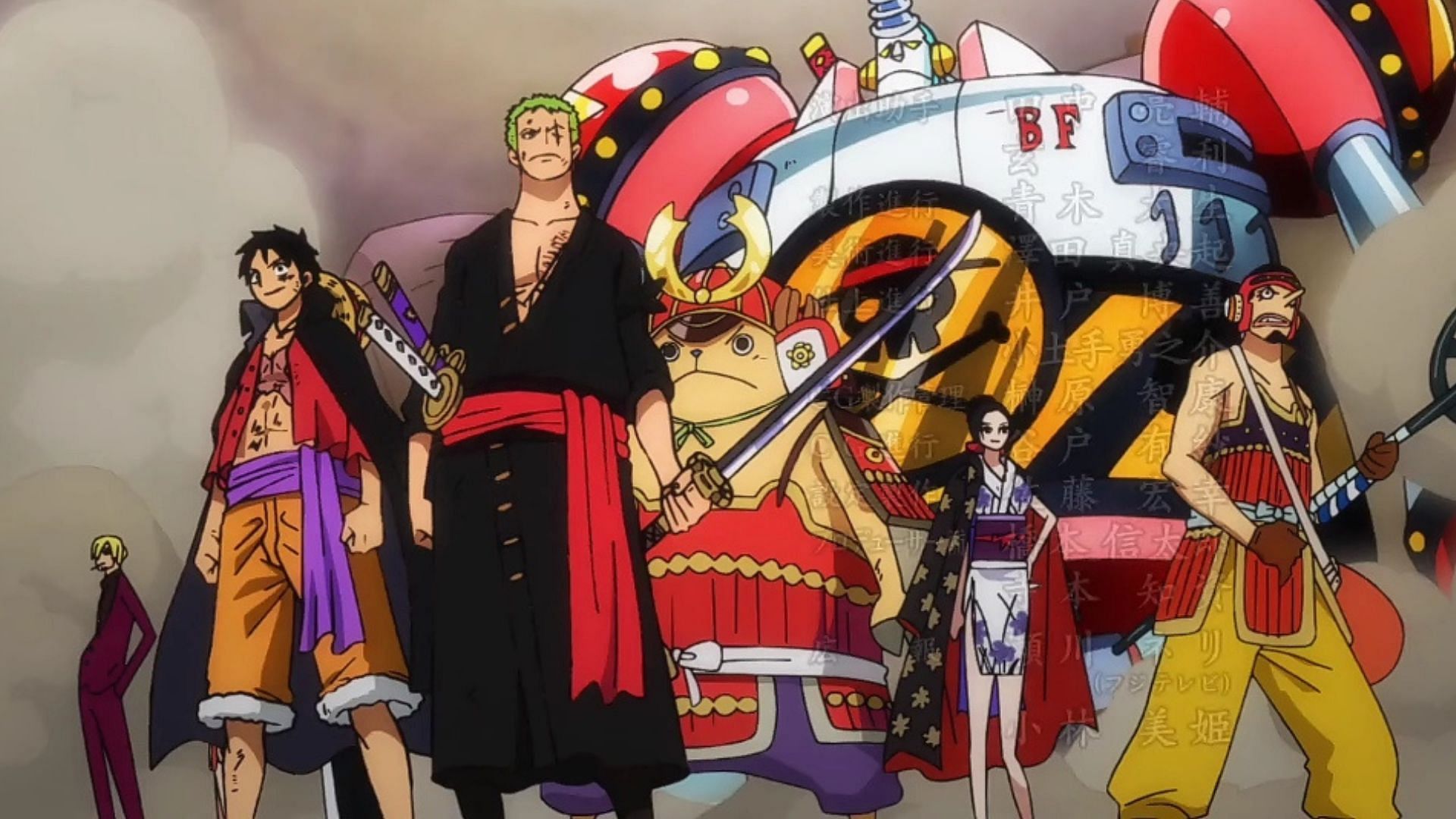 The Straw Hat Pirates as seen in the anime (Image via Toei Animation)