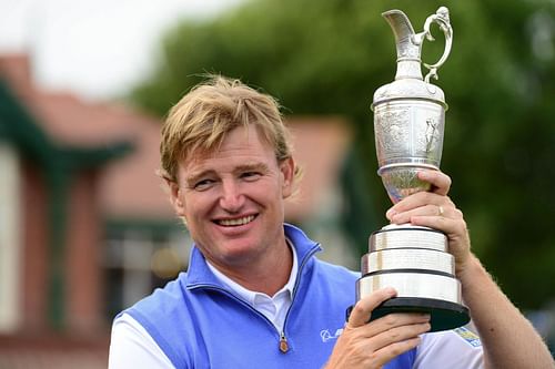 Ernie Els with 2012 British Open Trophy