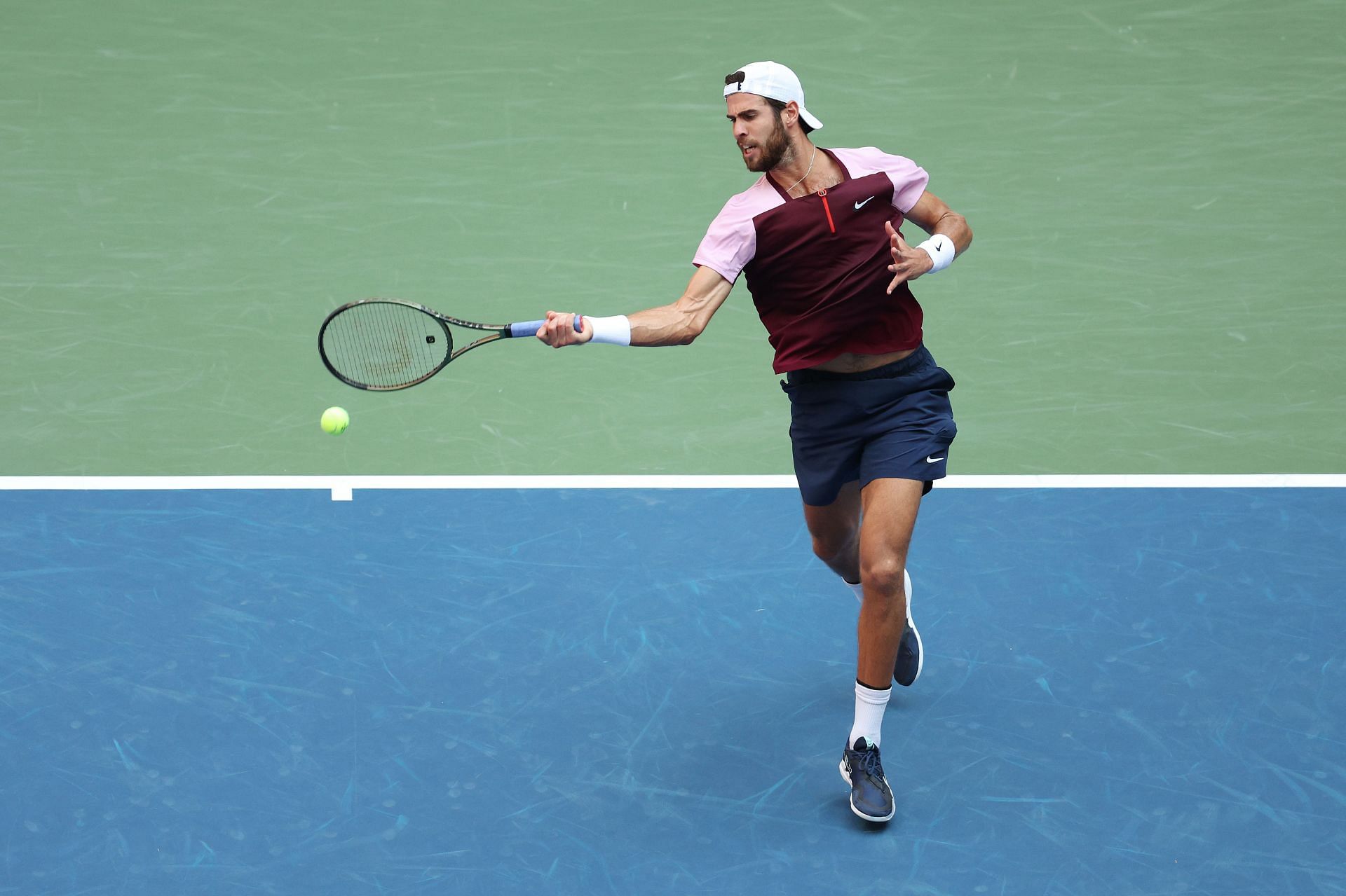 Karen Khachanov in action on the hardcourts