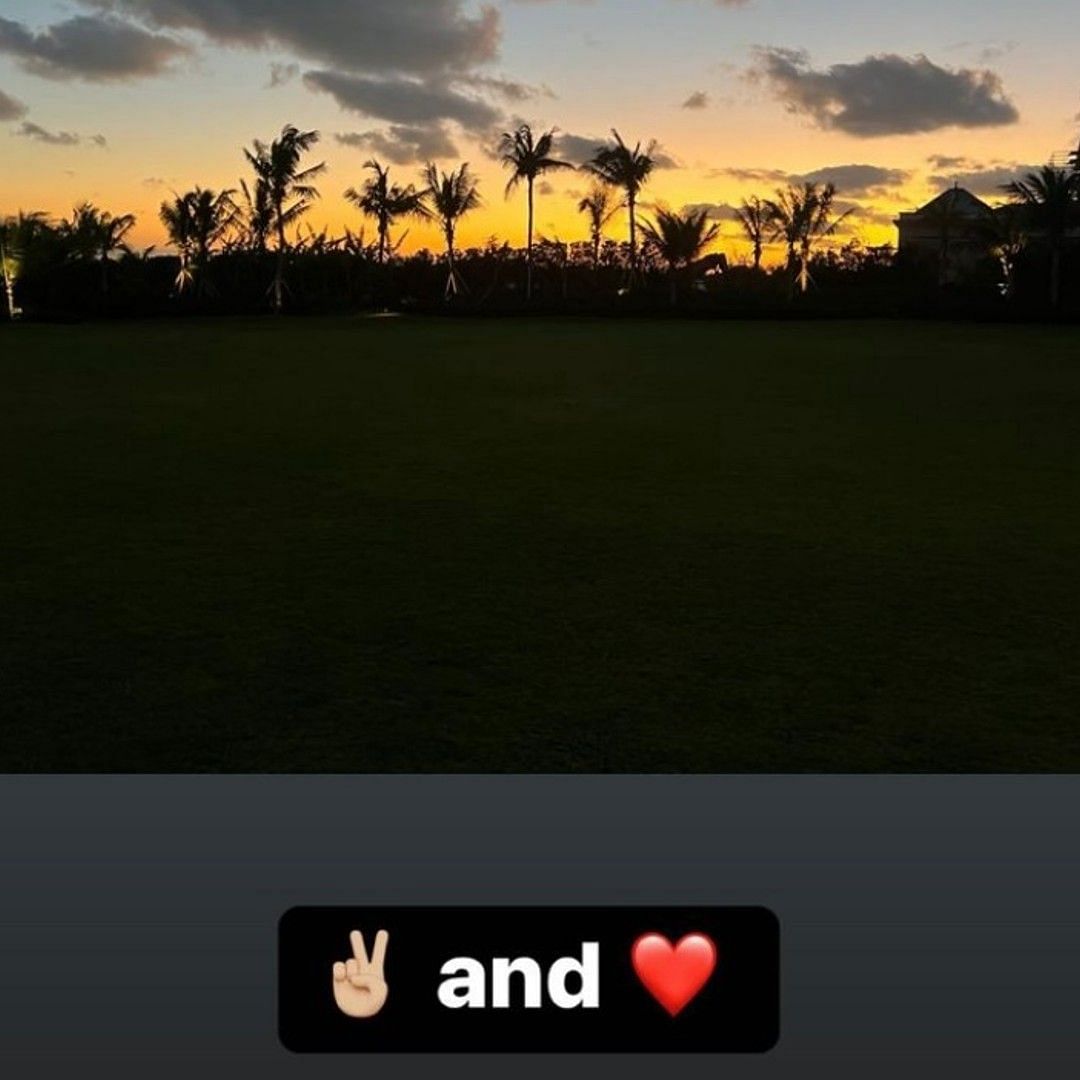 The quarterback posted a beautiful sunset photo from his vacation.