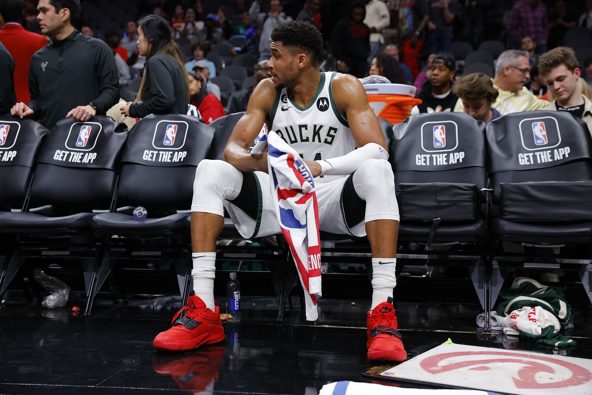 Antetokounmpo may not be available against the Raptors (Image via Getty Images)