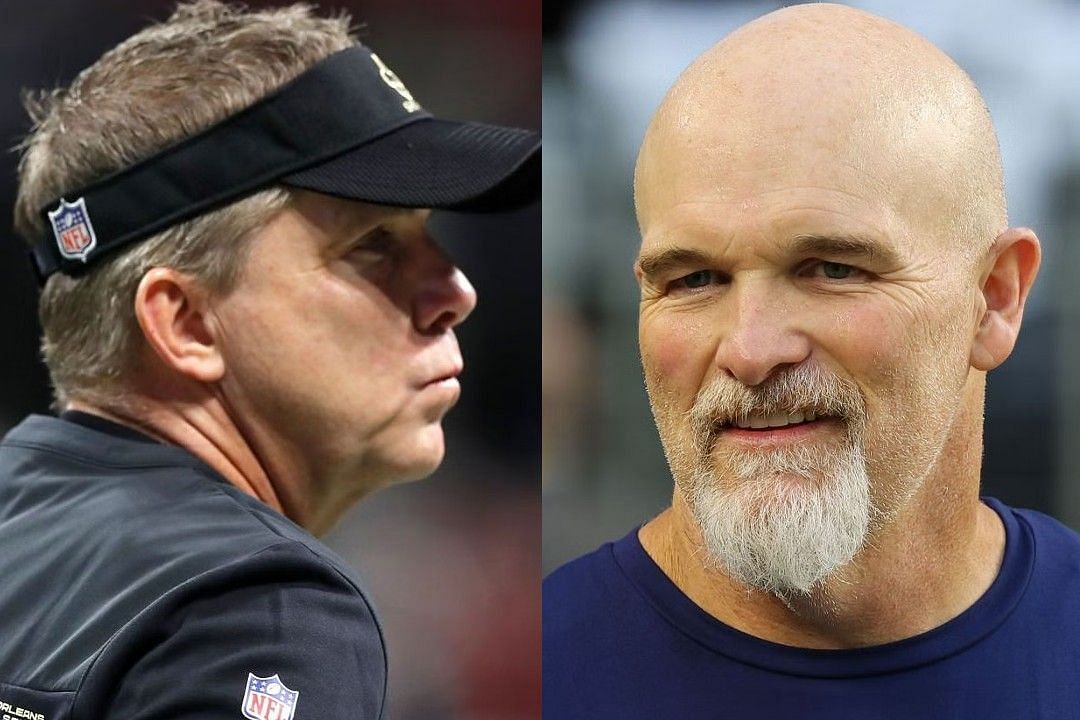 Sean Payton, left, Dan Quinn, right