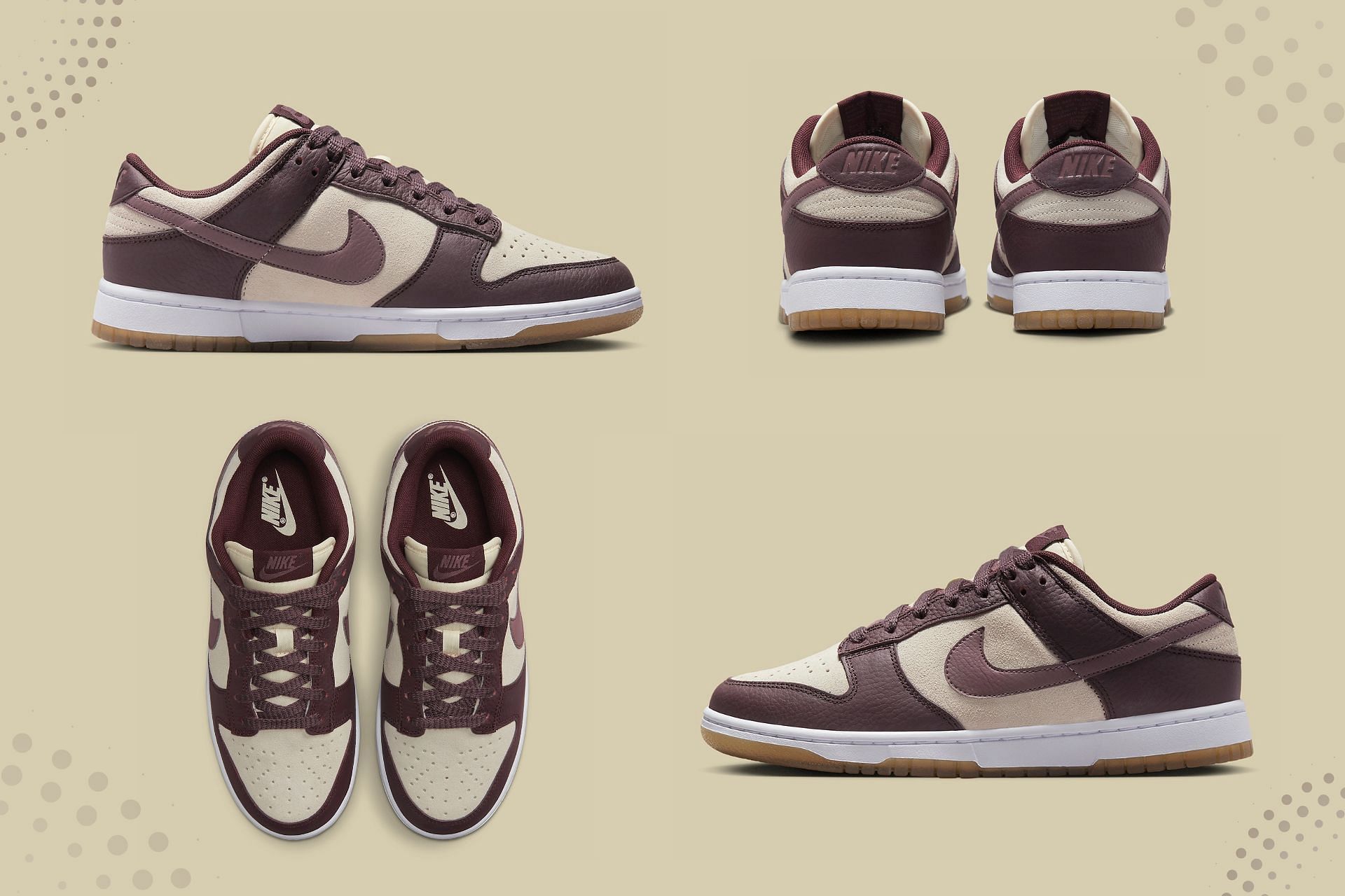 The upcoming Nike Dunk Low &quot;Plum Eclipse&quot; sneakers will be released exclusively in women&#039;s sizes (Image via Sportskeeda)