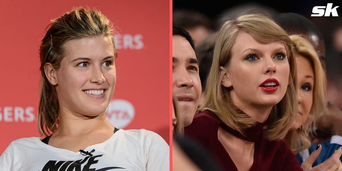 Eugenie Bouchard [left] reacted to the news of Taylor Swift