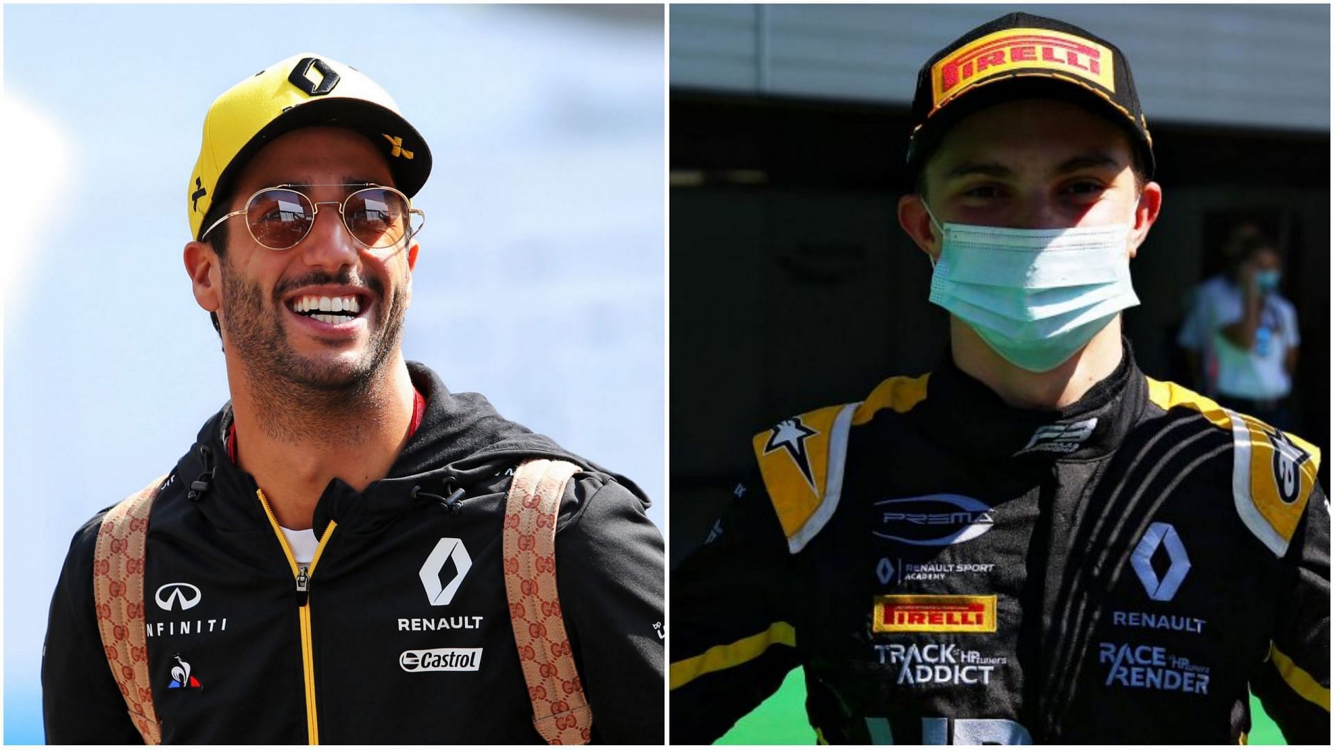 Daniel Ricciardo(L) and fellow compatriot Oscar Piastri(R)