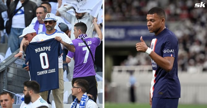PSG superstar Kylian Mbappe caught watching Real Madrid vs Atletico Madrid derby clash on his phone during charity event