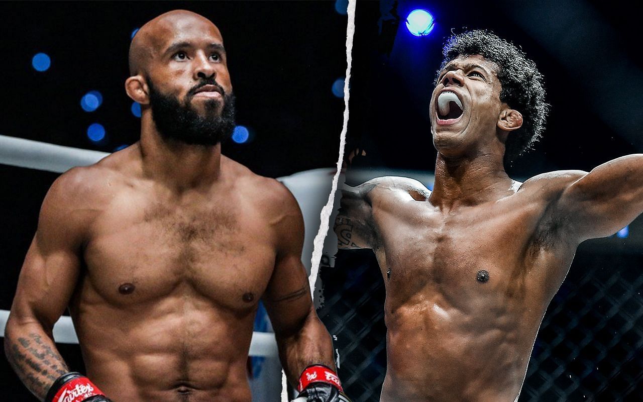 Demetrious Johnson and Adriano Moraes | Image courtesy of ONE
