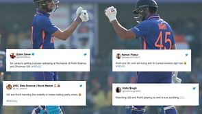 "Gill and Rohit handling the volatility in the Indian batting pretty nicely" - Twitter in awe of intent-filled opening partnership in 1st ODI