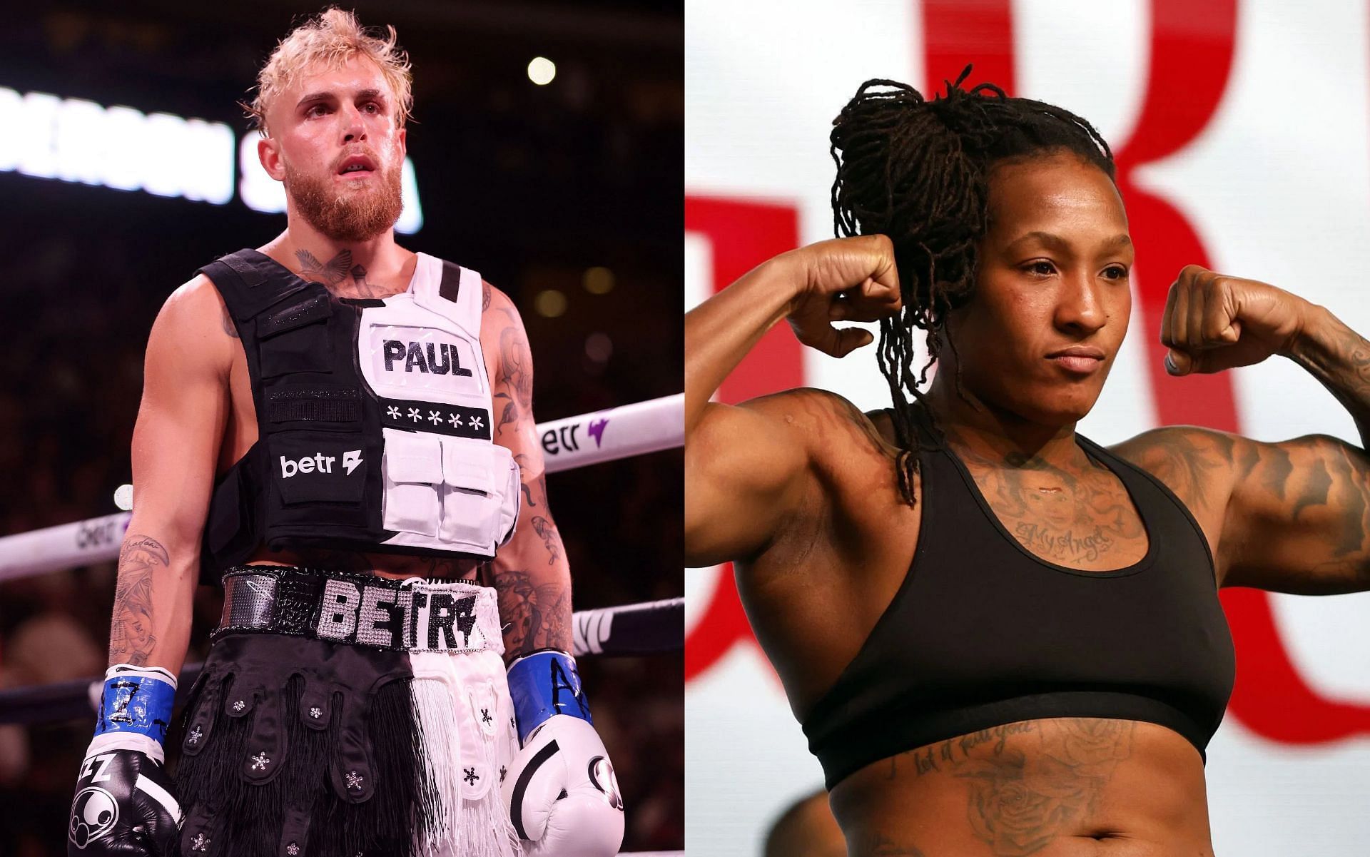 Jake Paul (L), and Shadasia Green (R).