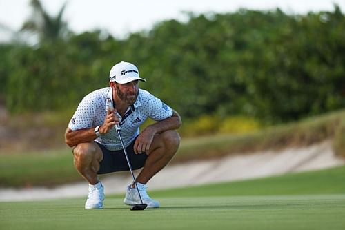 Dustin Johnson at the TaylorMade Driving Relief Supported By UnitedHealth Group in 2020 (Image via Mike Ehrmann/Getty Images)