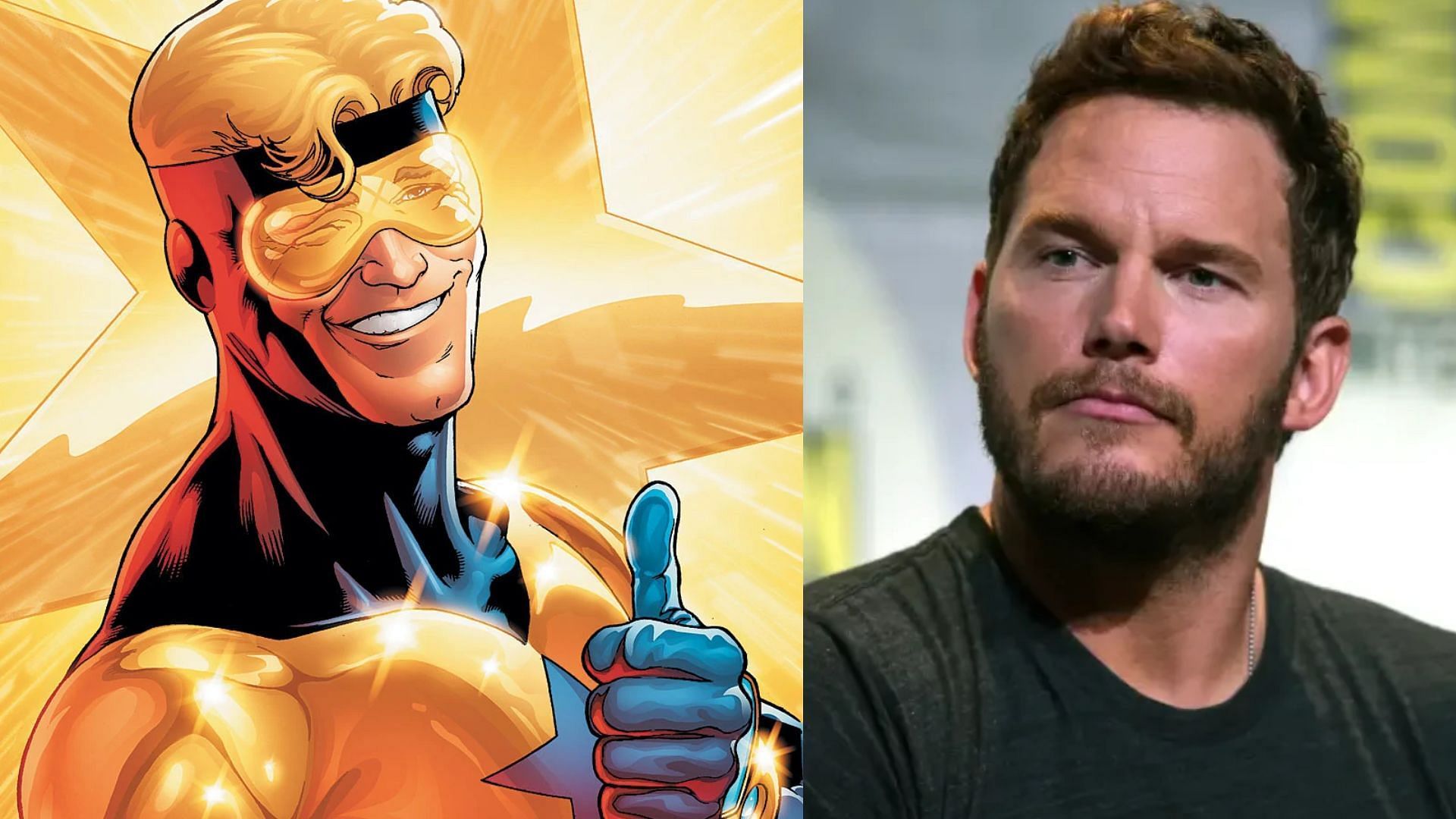 Chris Pratt as Booster Gold in James Gunn&#039;s DCU (Image via DC, Getty)