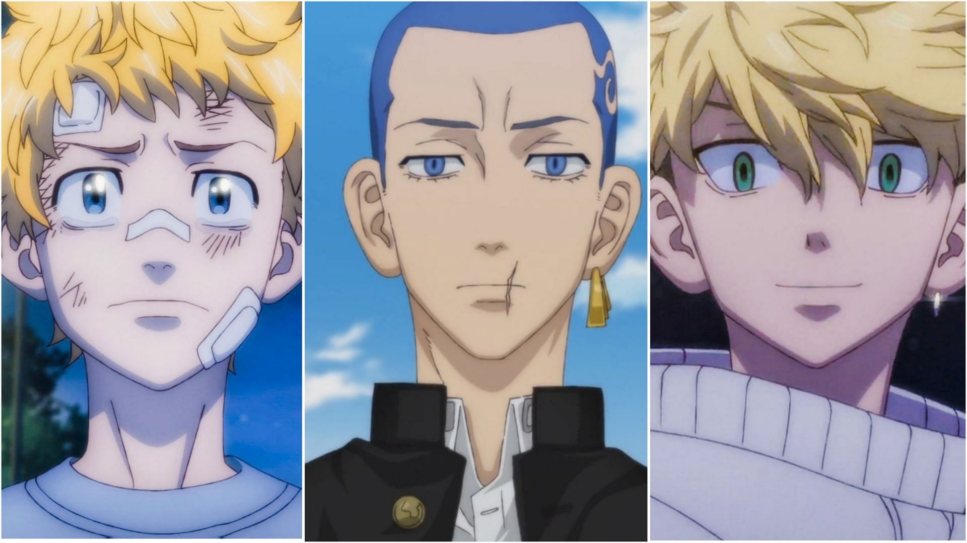 The three focal characters in Tokyo Revengers season 2 episode 3 (Image via Liden Films)