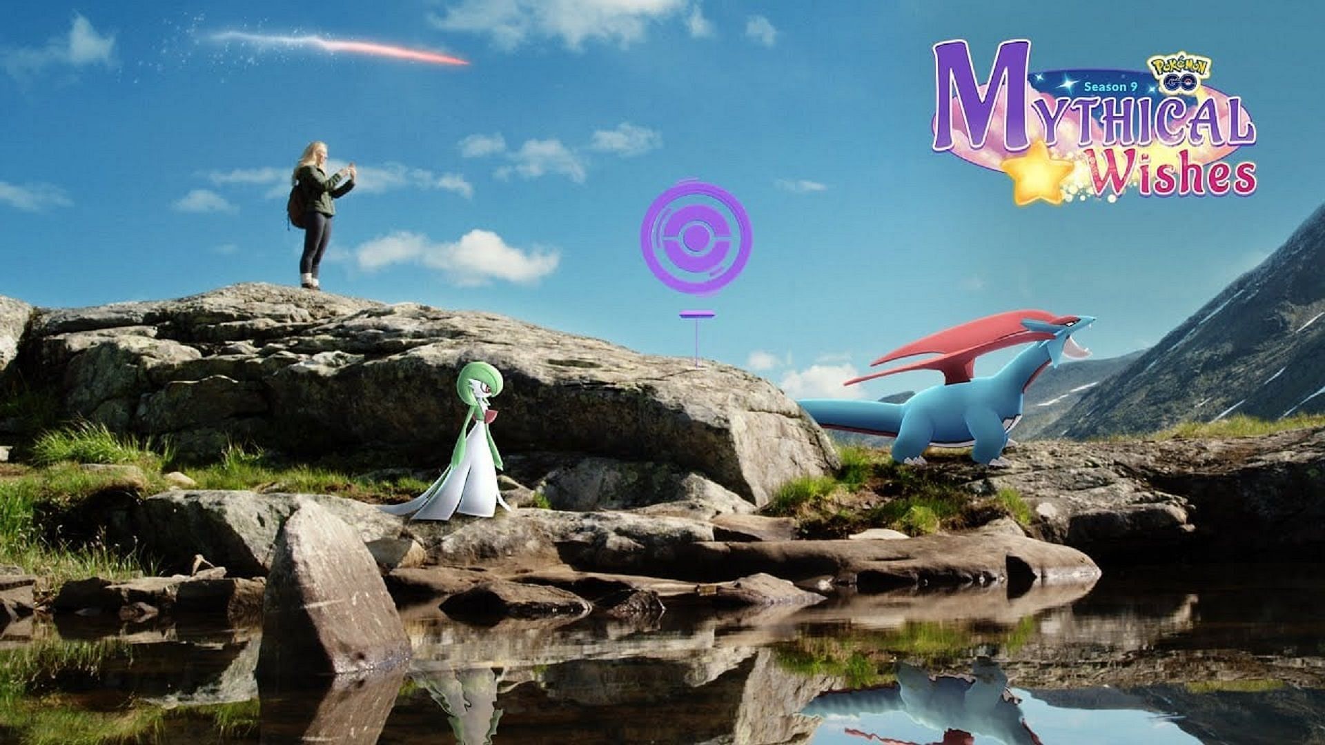 Salamence was referenced in early promotional art for the current Mythical Wishes season (Image via Niantic)