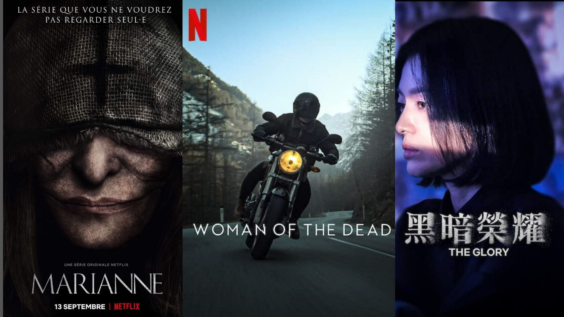 Posters for Marianne, Woman of the Dead and The Glory (Images Via IMDb)
