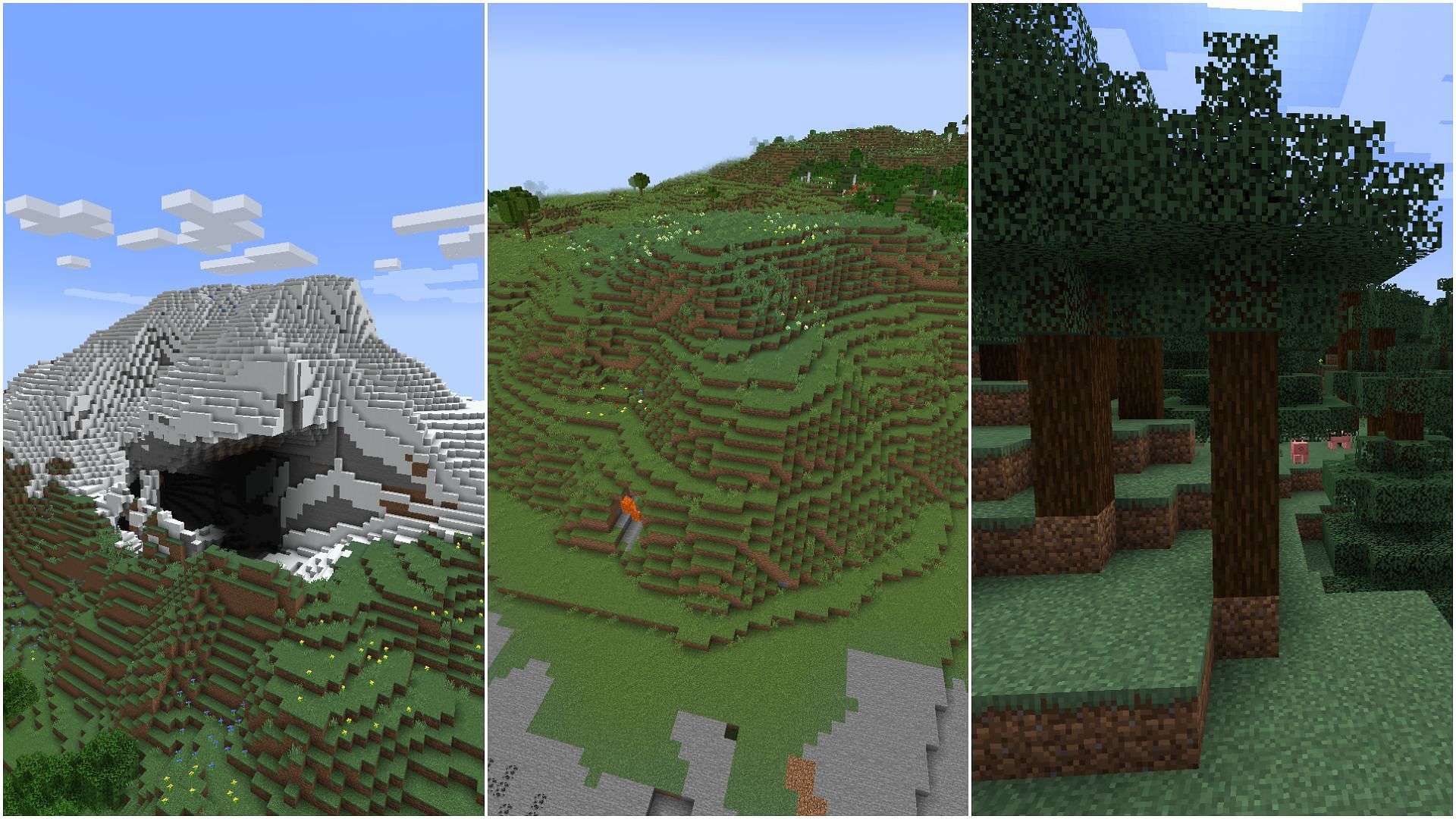 There are several biomes which are safe for surviving in Minecraft (Image via Sportskeeda)